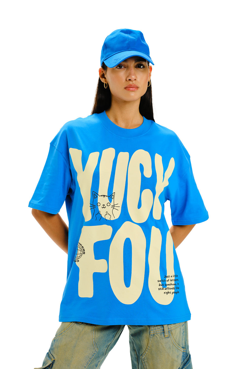 Yuck Fou Blue Oversized T-shirt