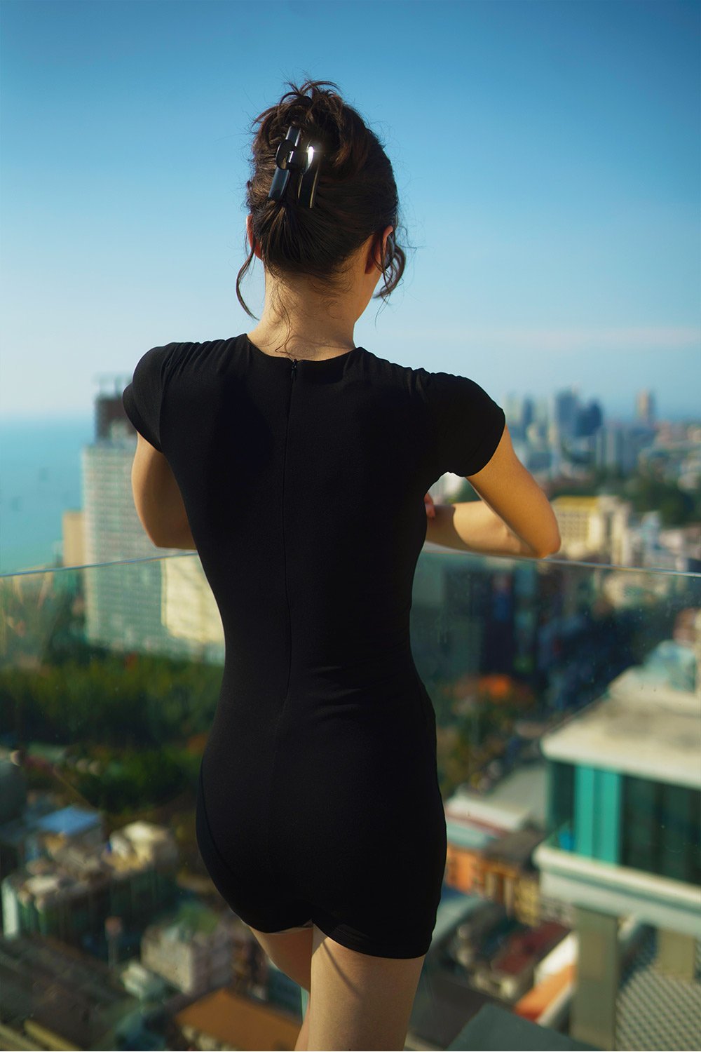 Black Bodycon Solid Romper