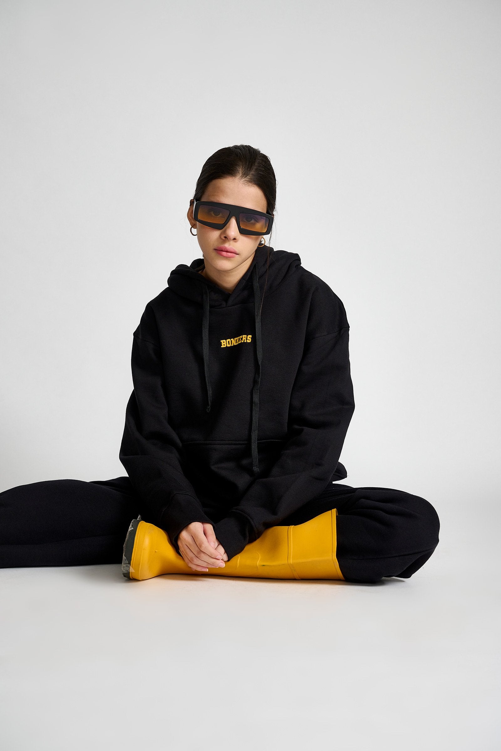 Black Signature Oversized Heavyweight Hoodie (Fleece) - Prime Fitz