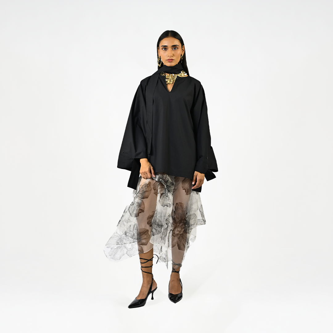 HUEMN Kaftan kurta hybrid - Black