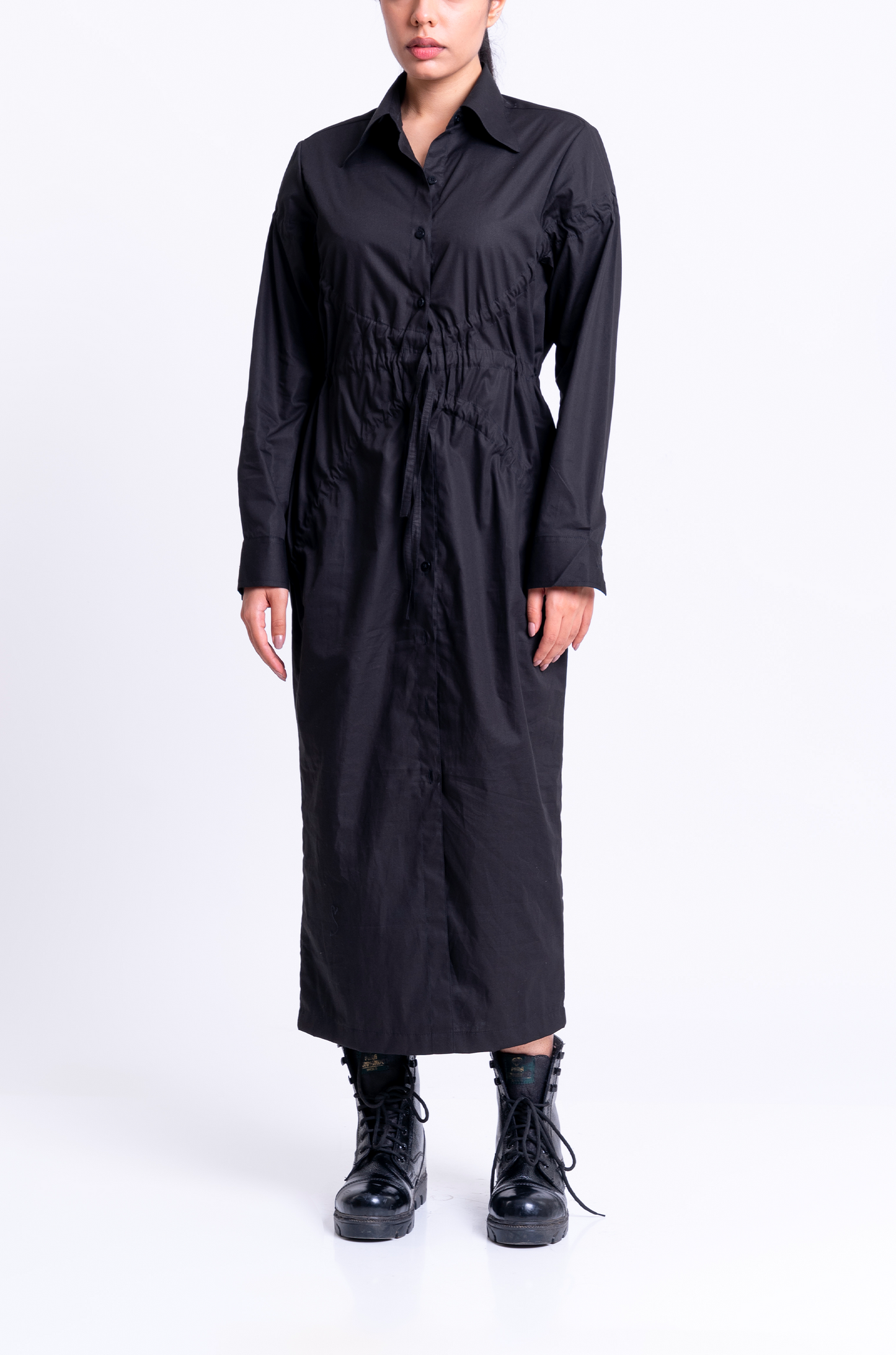 Drawstring Dress (Black)