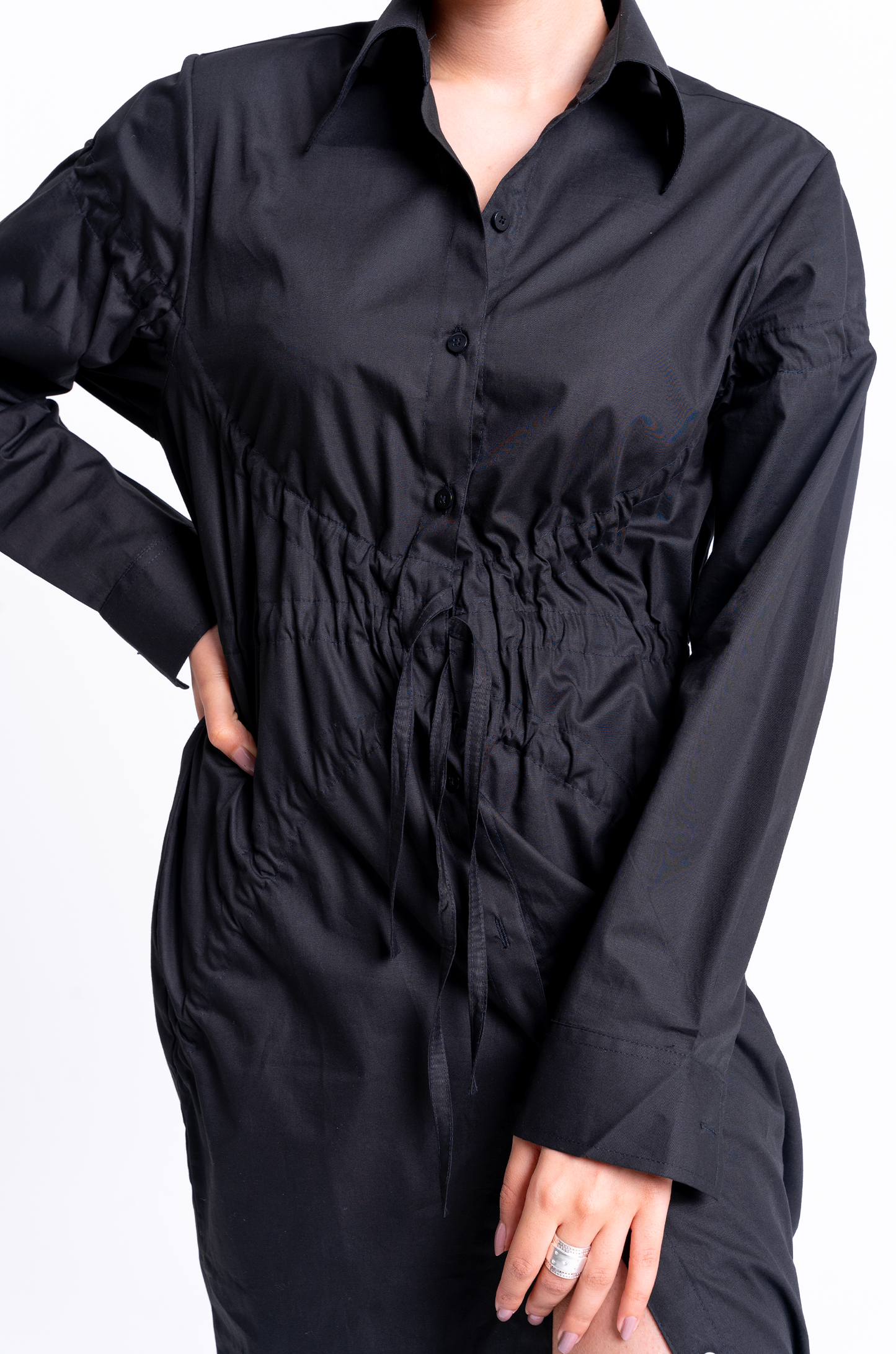 Drawstring Dress (Black)