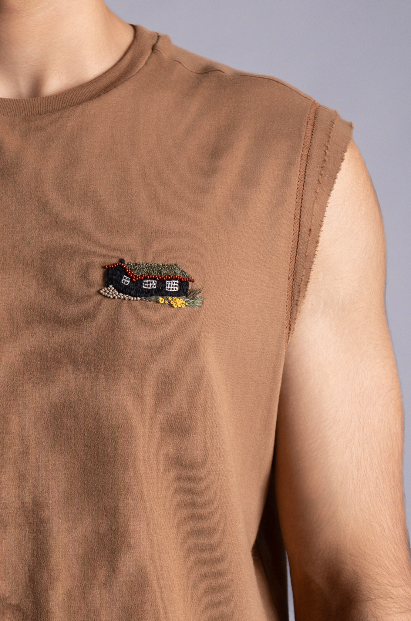 'The Ranch' Sleeveless T-shirt (Toffee)