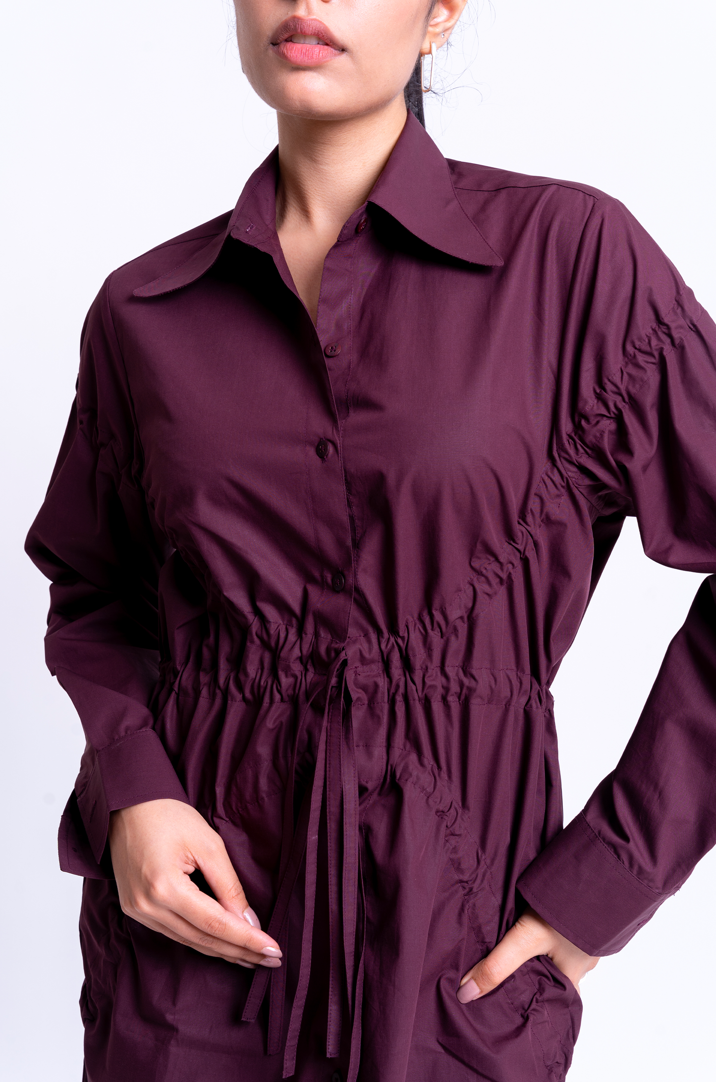 Drawstring Dress (Chocolate Brown)