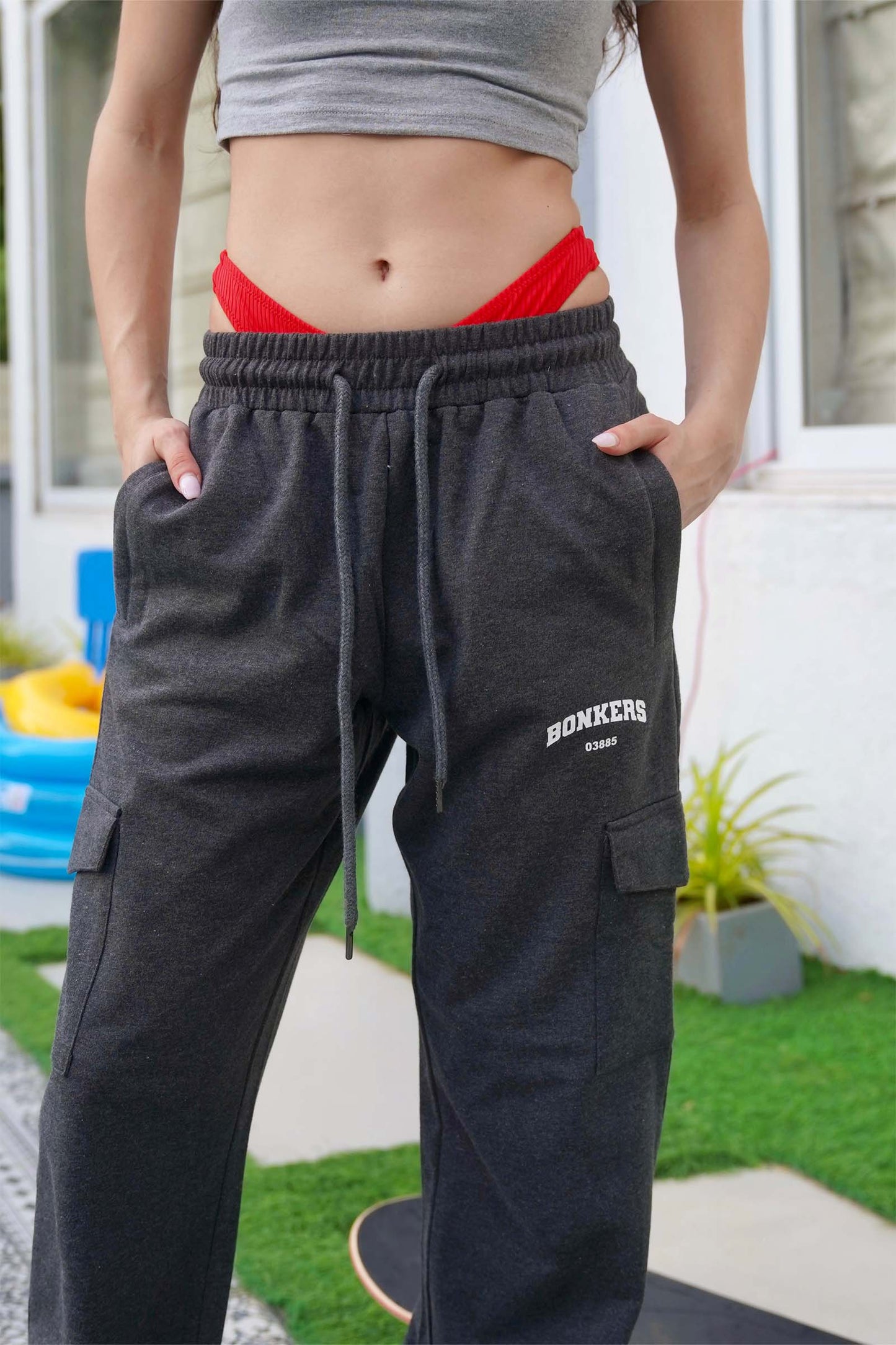 Charcoal Melange Cargo Pants