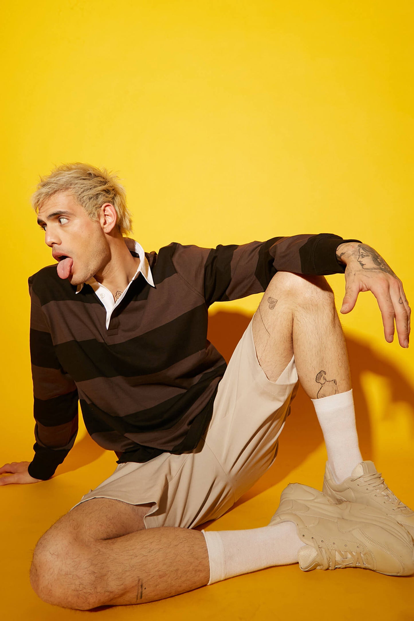 Coco Striped Collared Full Sleeves T-shirt