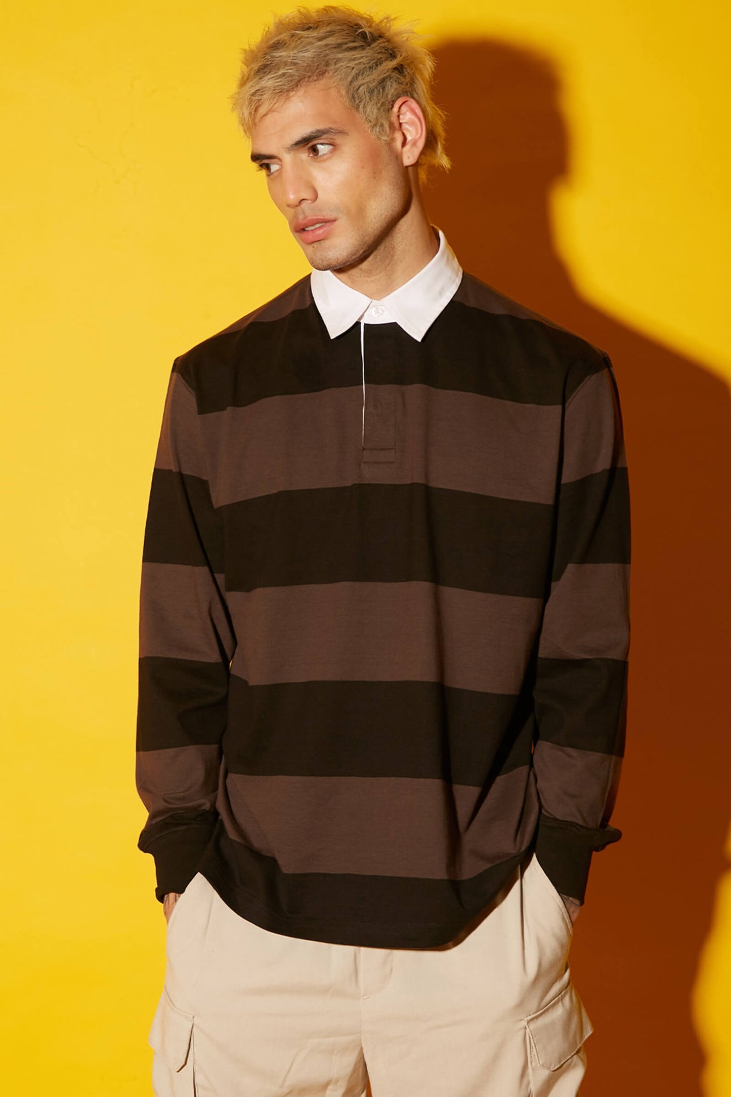 Coco Striped Collared Full Sleeves T-shirt