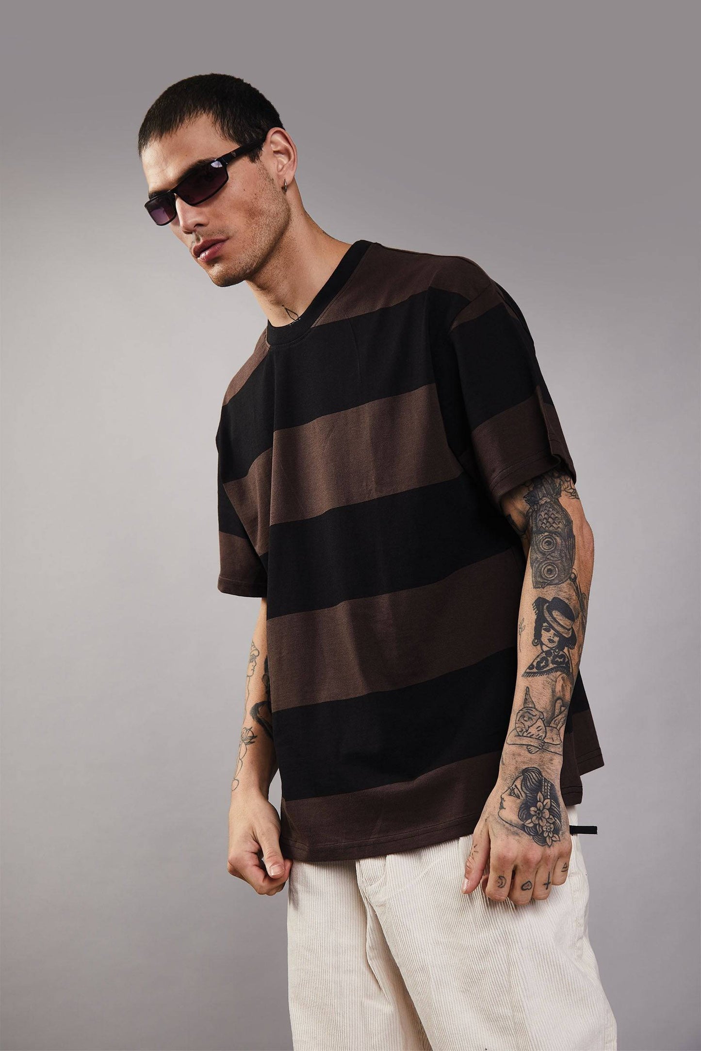 Coco Stripes Heavyweight Oversized T-shirt