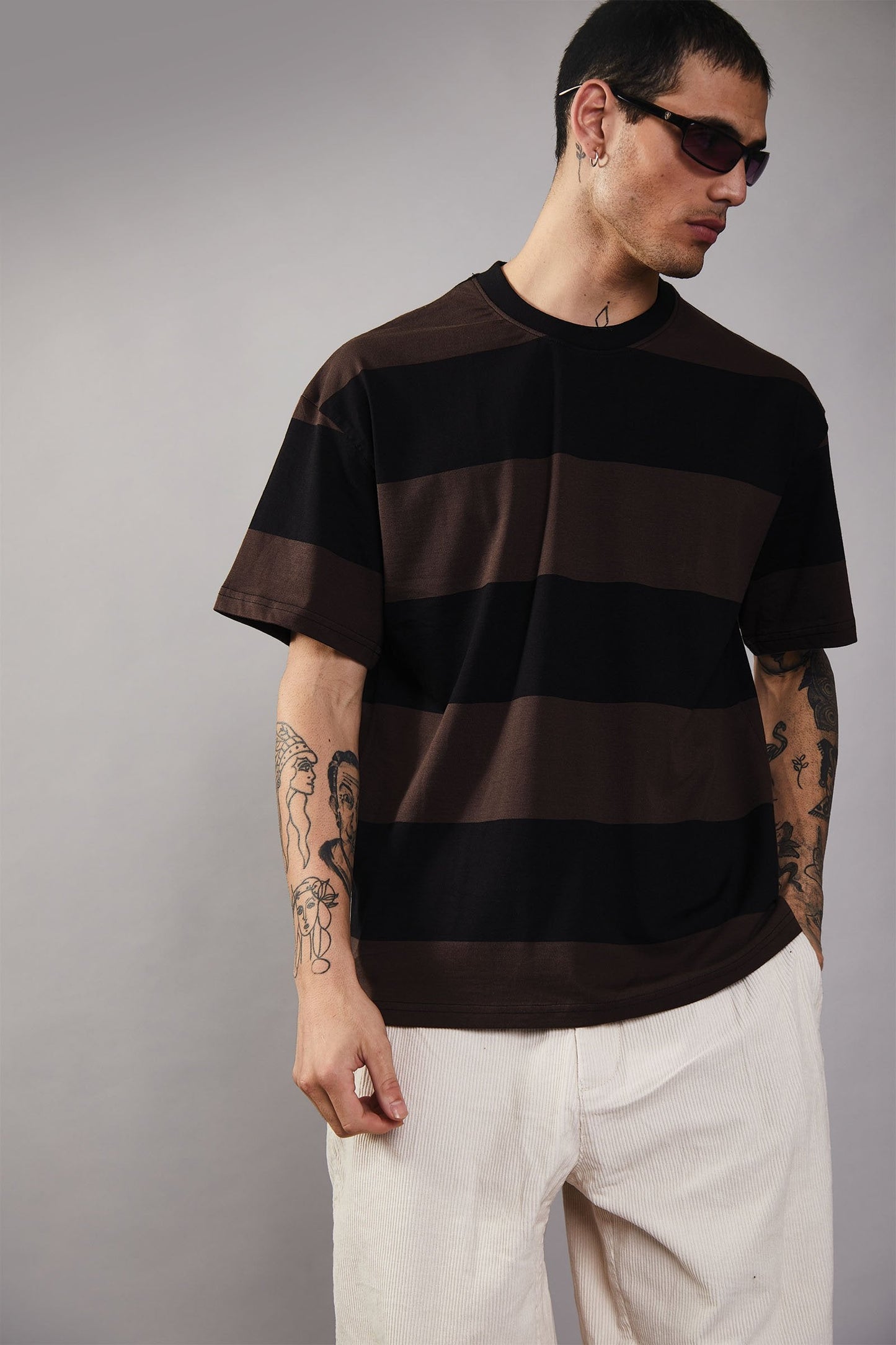 Coco Stripes Heavyweight Oversized T-shirt