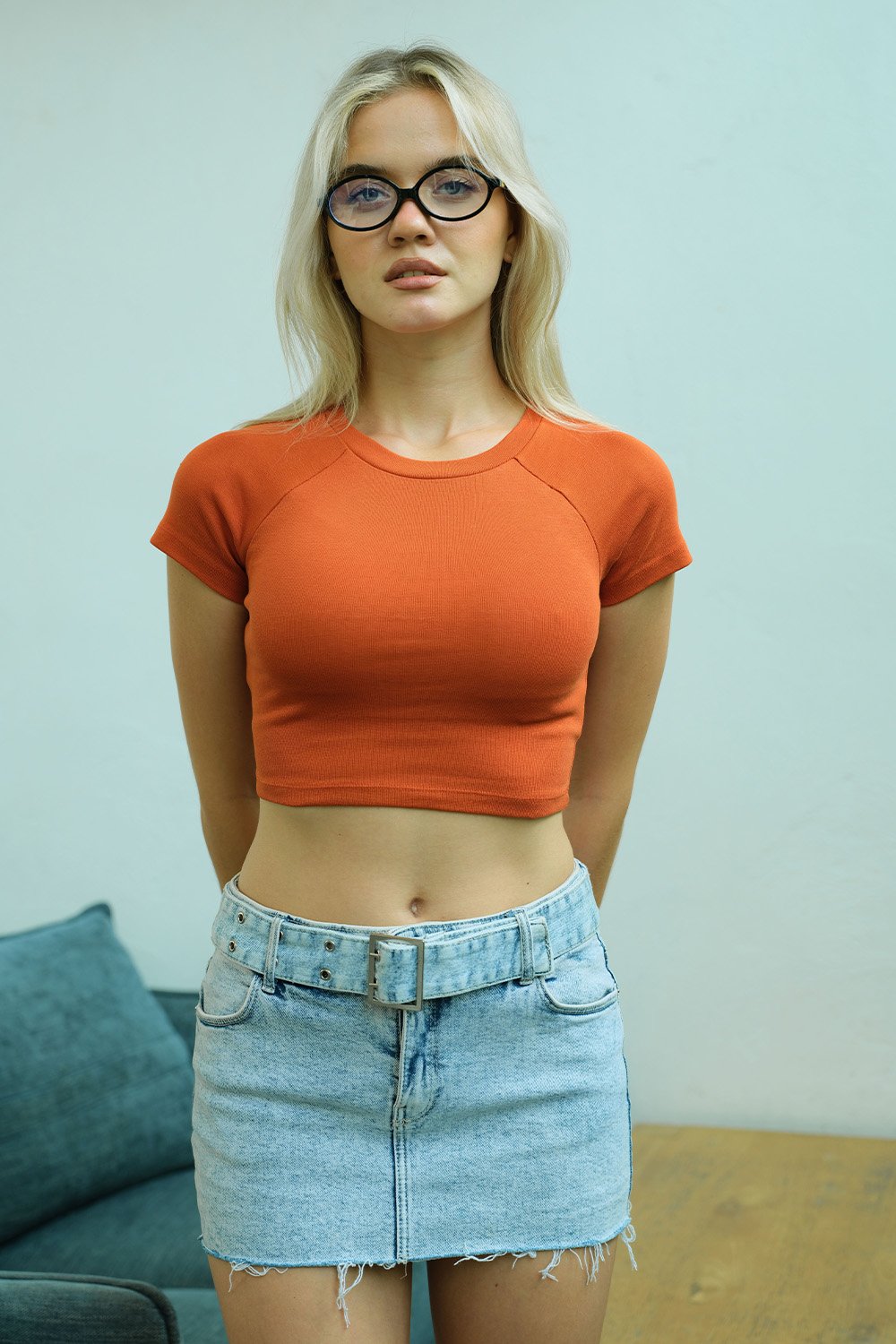 Crimson Ribbed Heavyweight Baby Tee