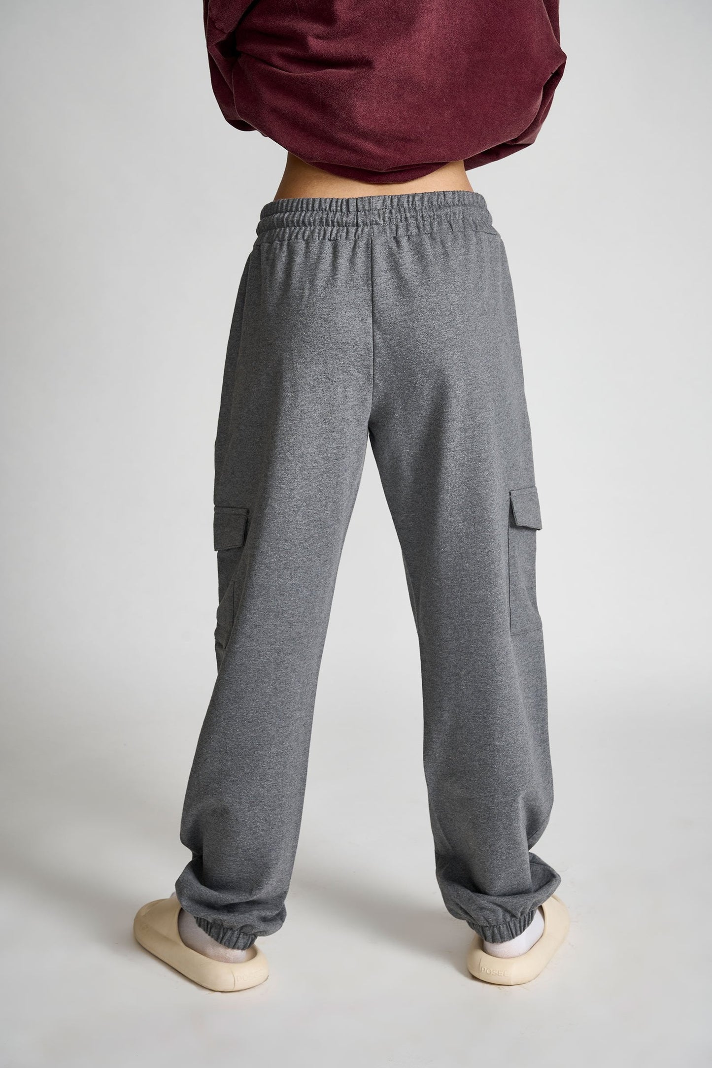 Dark Grey Melange Cargo Pants