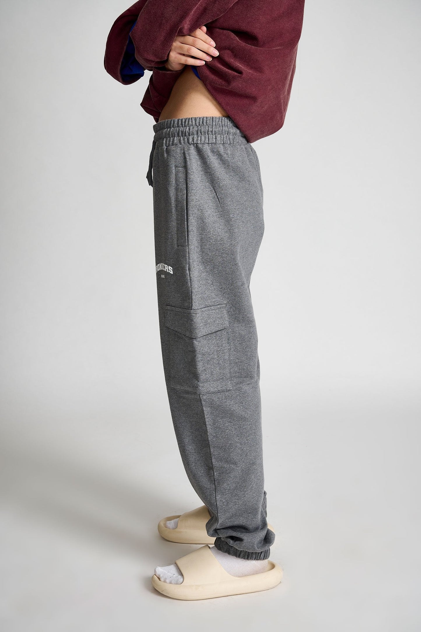 Dark Grey Melange Cargo Pants
