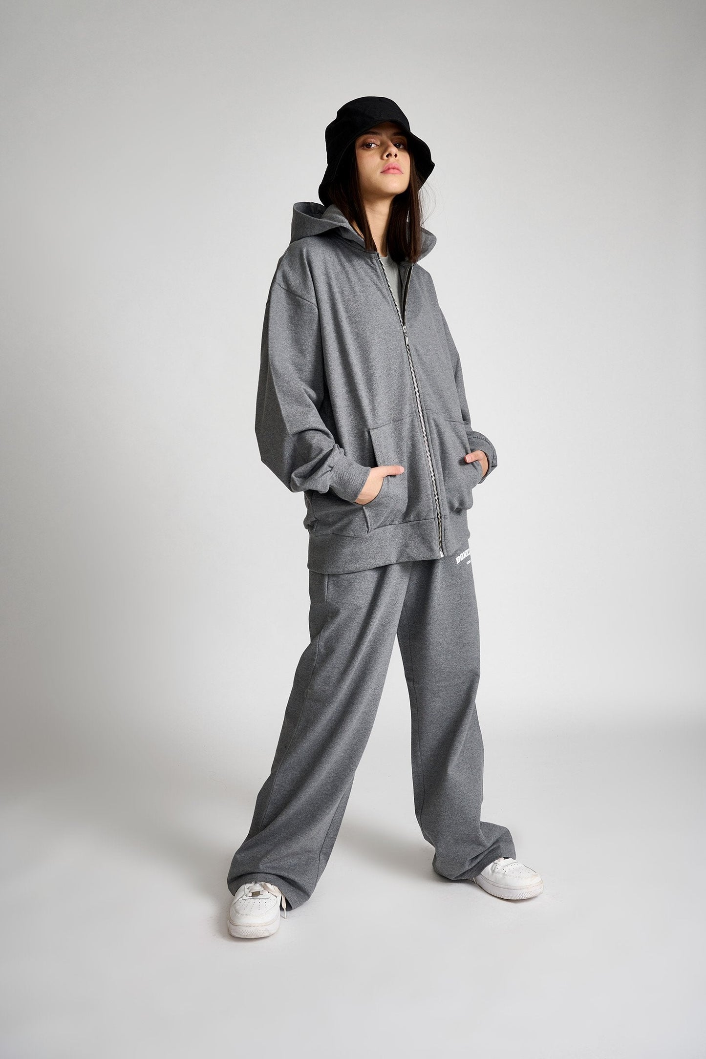 Dark Grey Melange Zipper