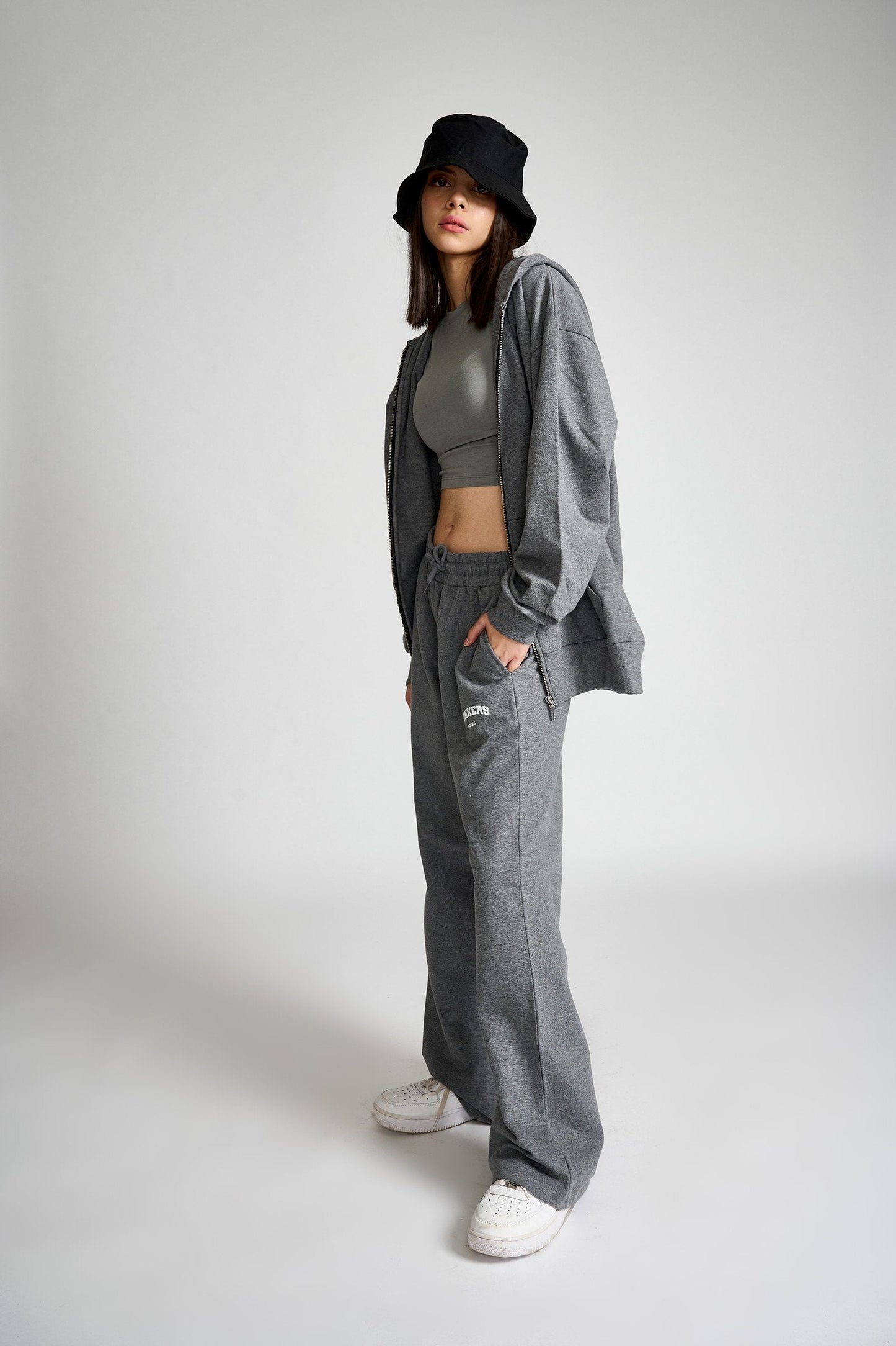 Dark Grey Melange Zipper