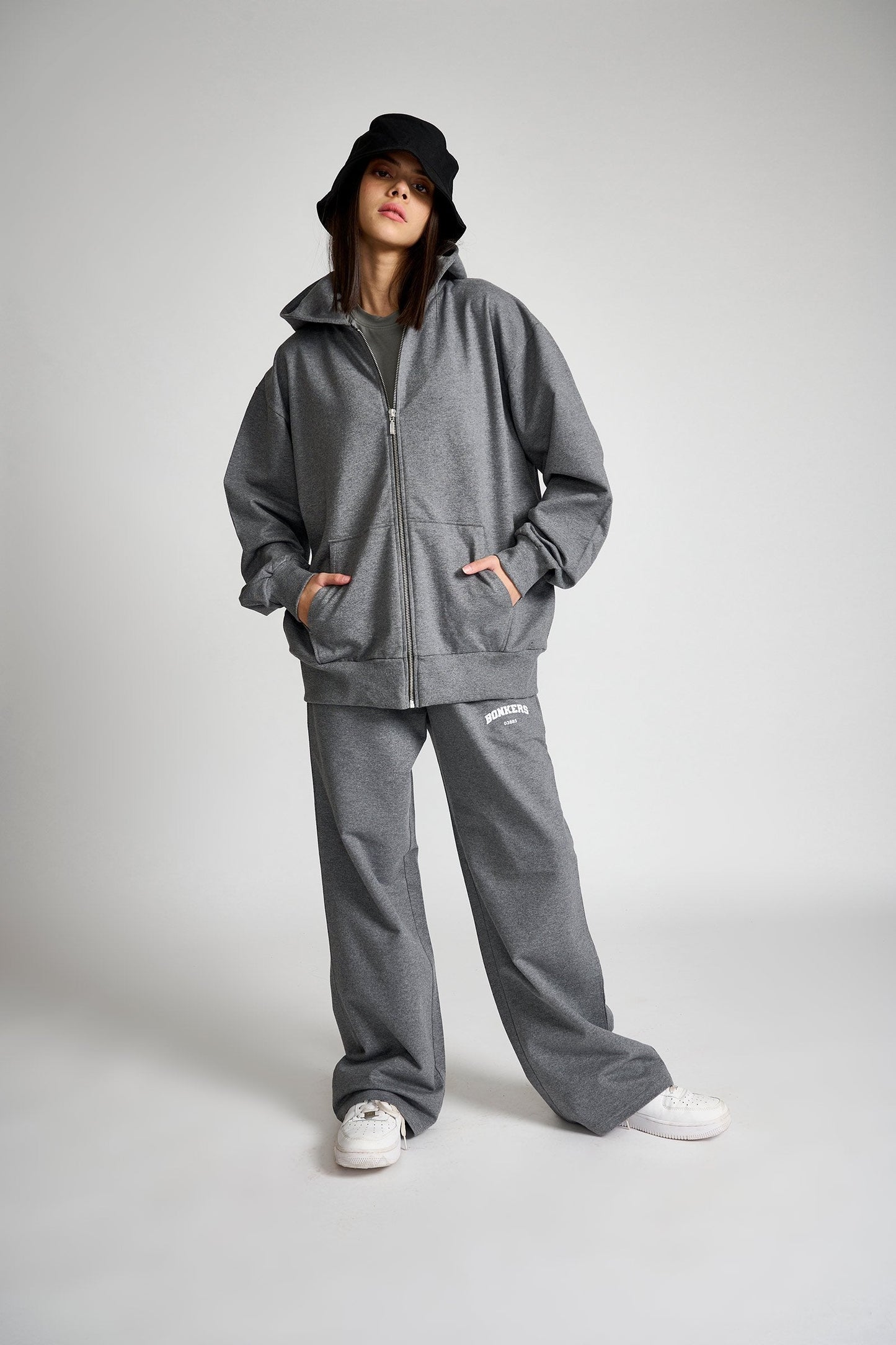 Dark Grey Melange Zipper