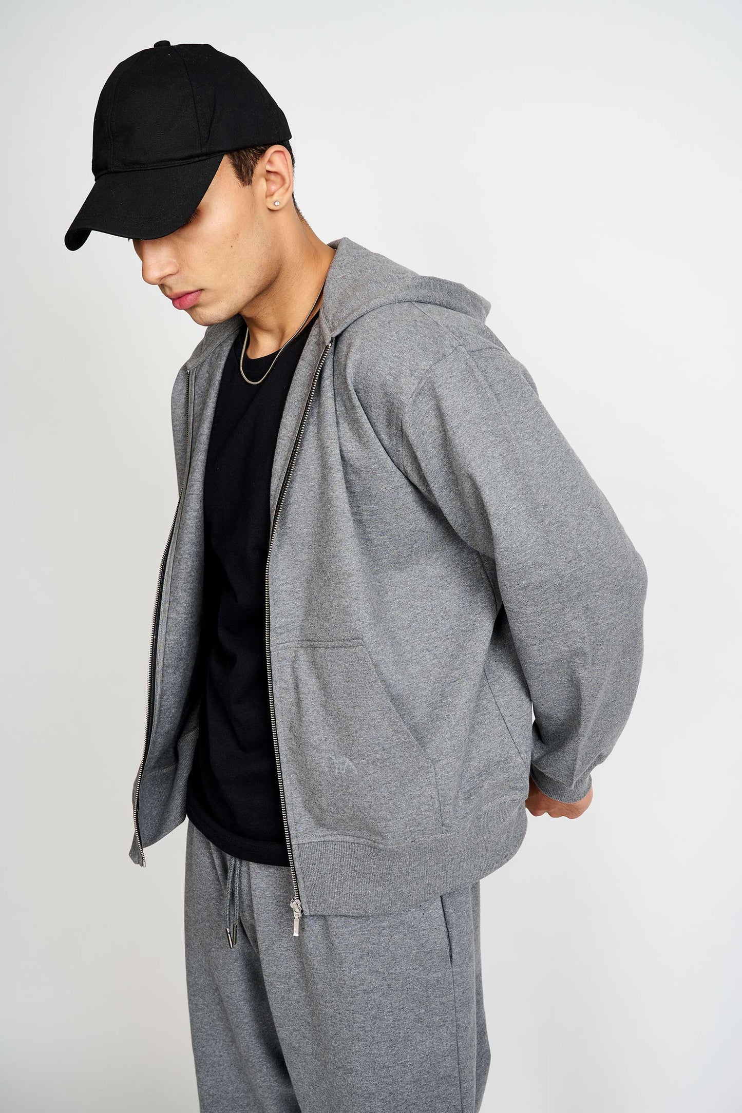 Dark Grey Melange Zipper