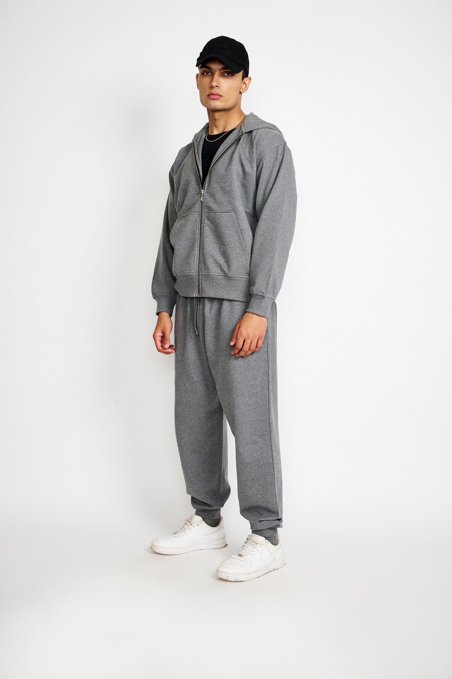 Dark Grey Melange Zipper