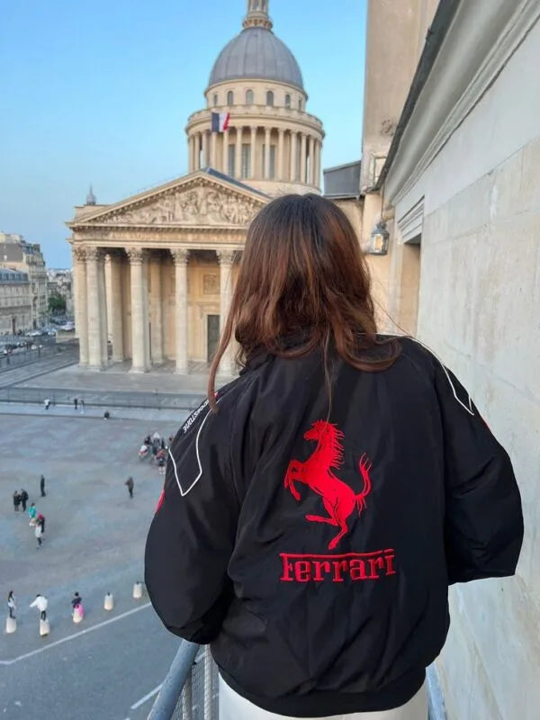 Embroidered Black Ferrari F1 Jacket — Motorsport Luxe - Prime Fitz