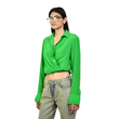 Straight Fit Silk Shirt (Bright Green)