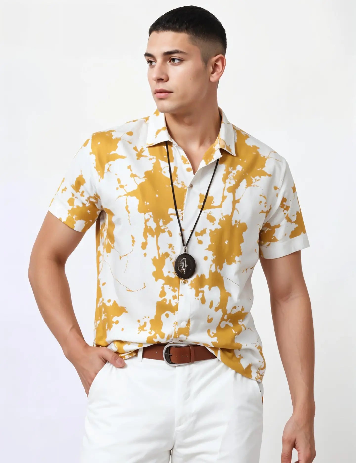 Yellow Splash Men's Shirt Half Sleeves Exclusive Summer Edition - Prime Fitz