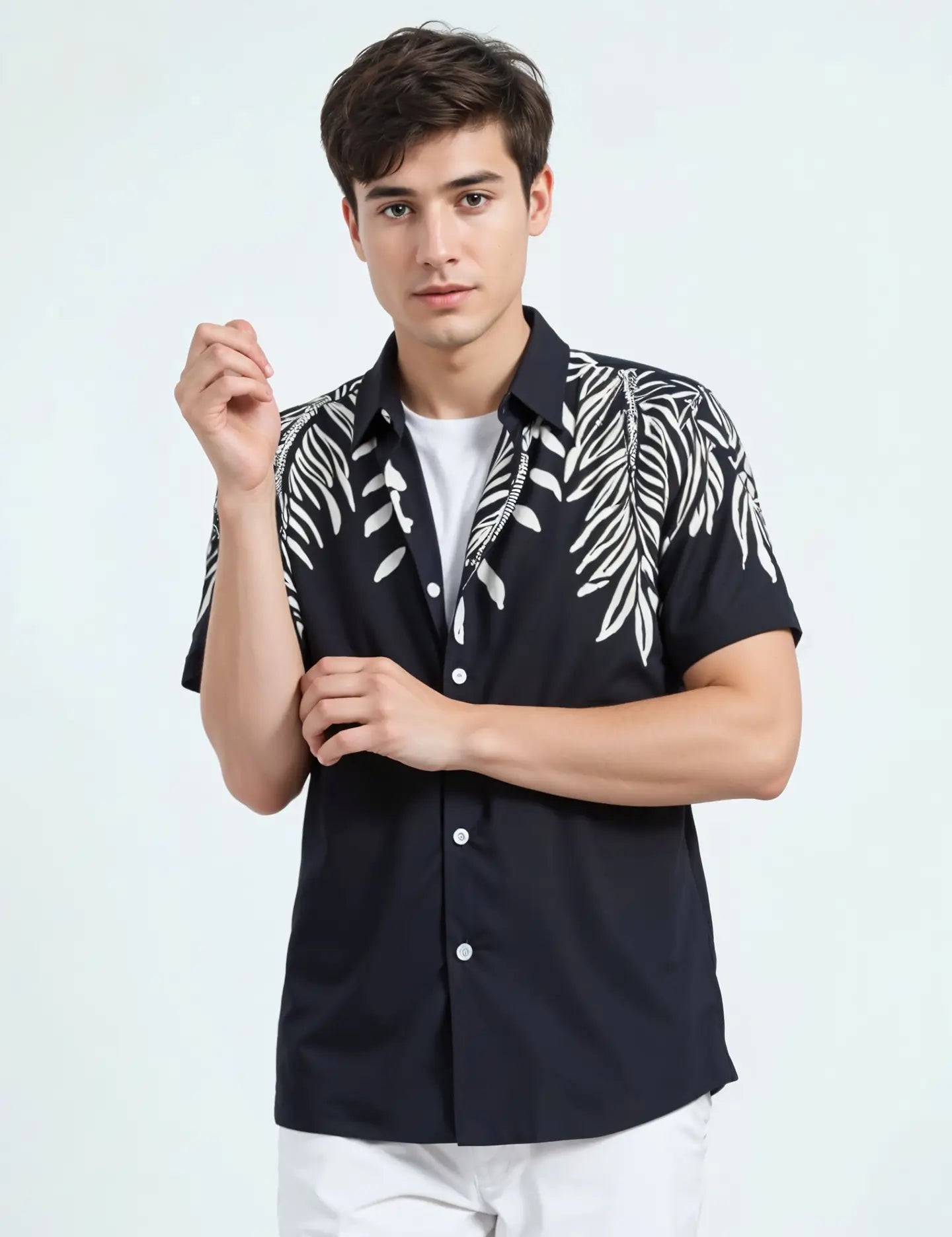 Vertical Leaf Men's Shirt Half Sleeves Exclusive Summer Edition - Prime Fitz
