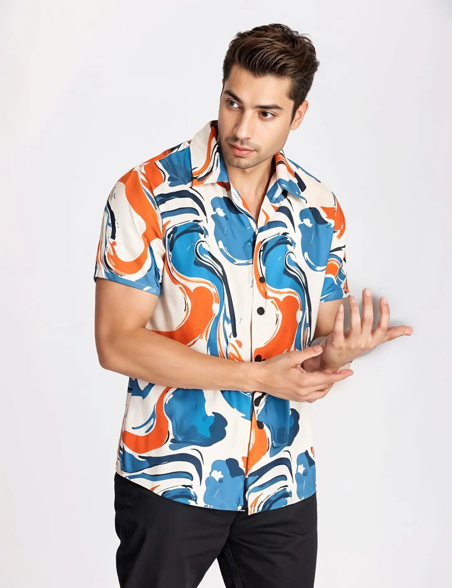 Summer Color Mix Pattern  Men's Shirt Half Sleeves Exclusive Summer Edition - Prime Fitz
