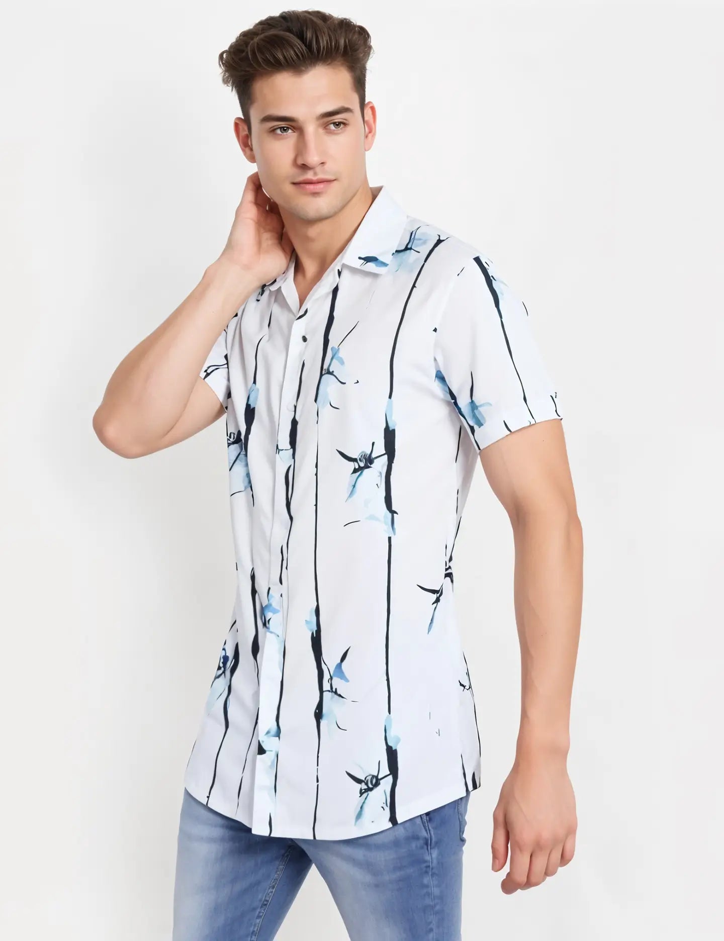 Blue Design Men's Shirt Half Sleeves Exclusive Summer Edition - Prime Fitz