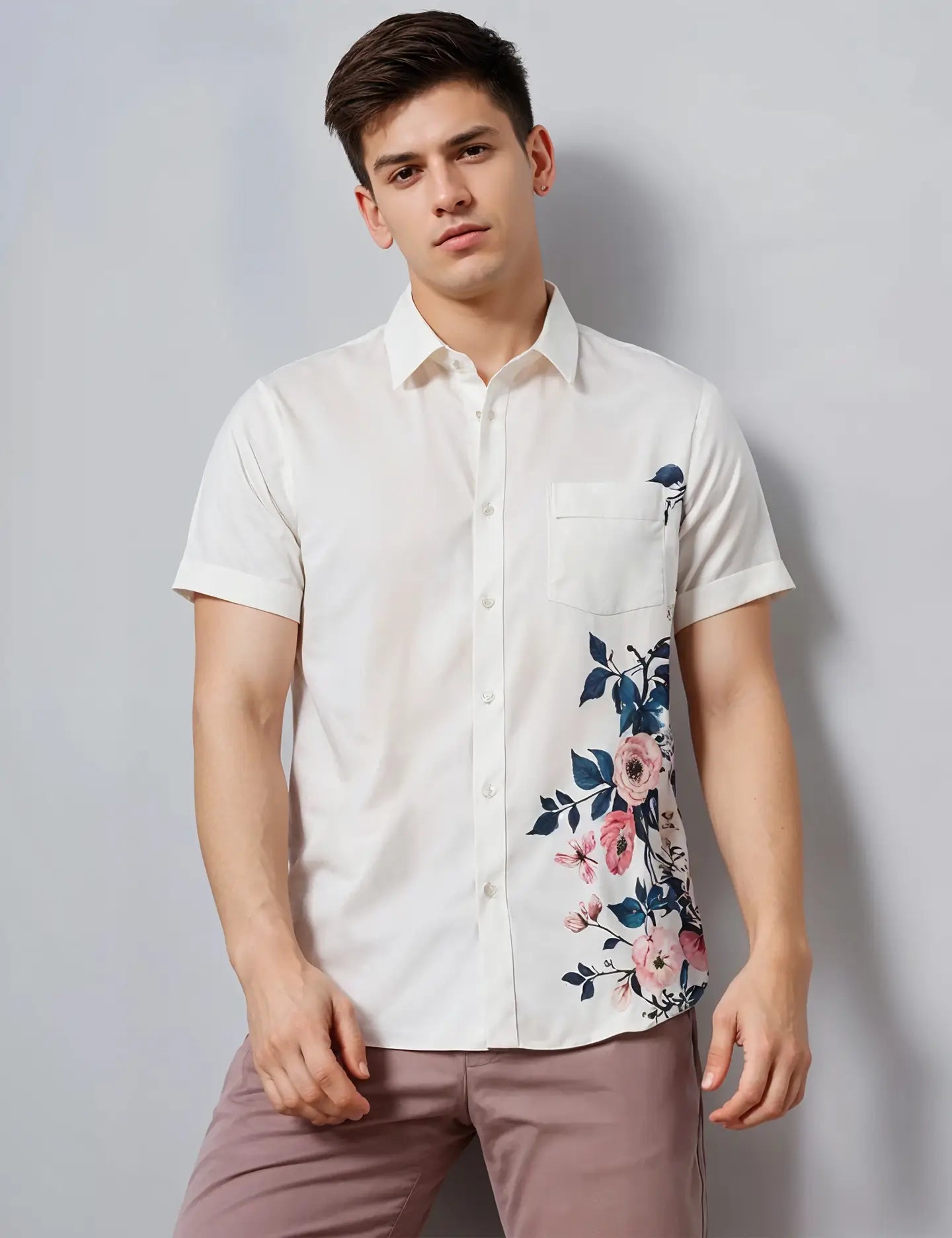 Rose on Corner Men's Shirt Half Sleeves Exclusive Summer Edition - Prime Fitz