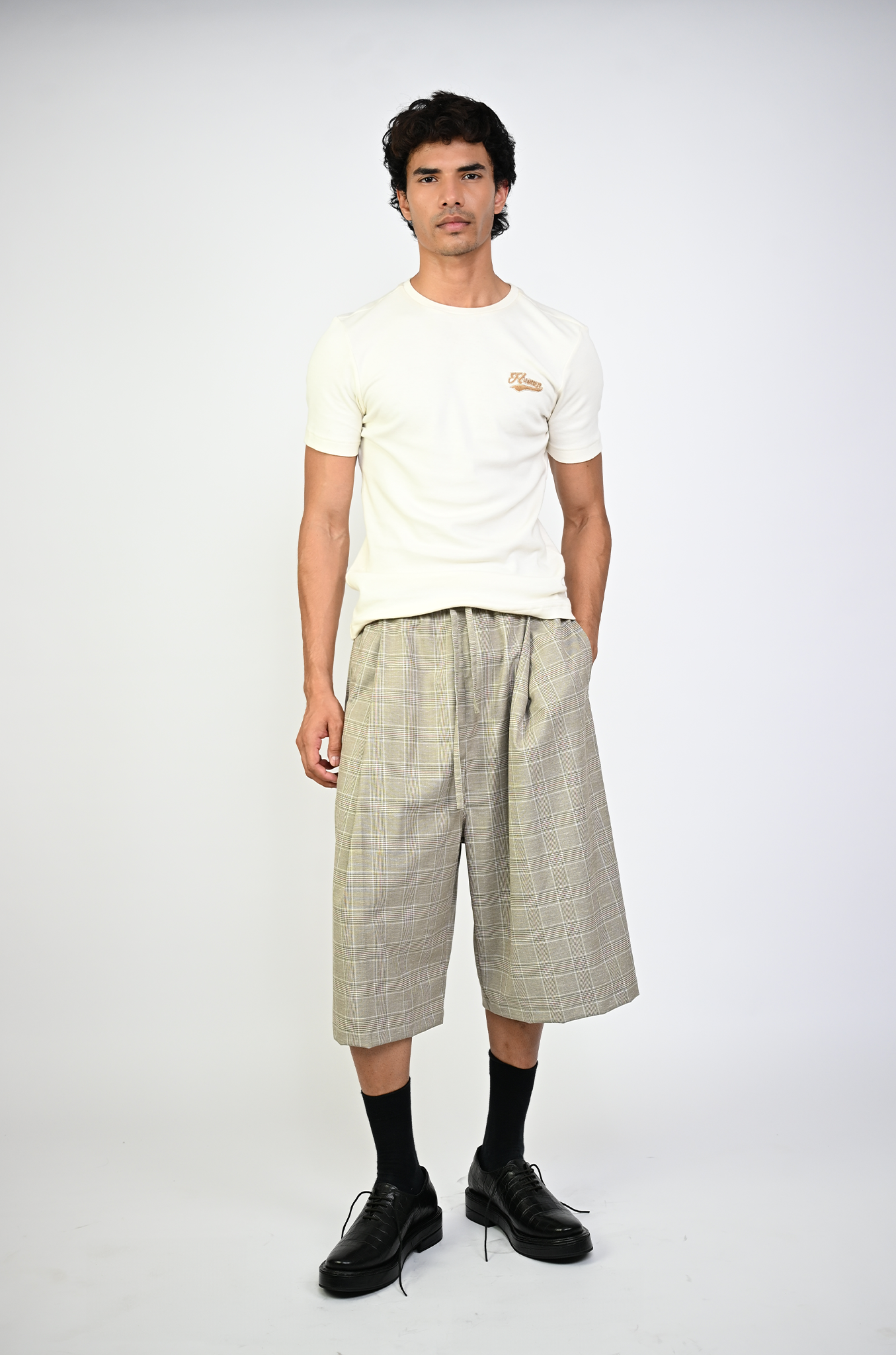 Embroidered logo cotton t-shirt (White)