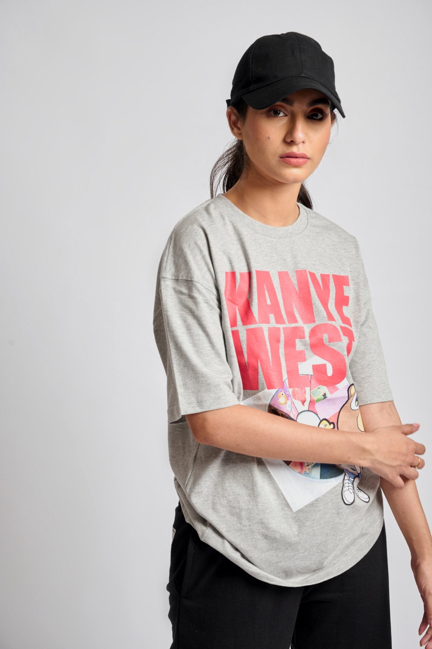 Grey Melange Best Of Ye Oversized T-shirt