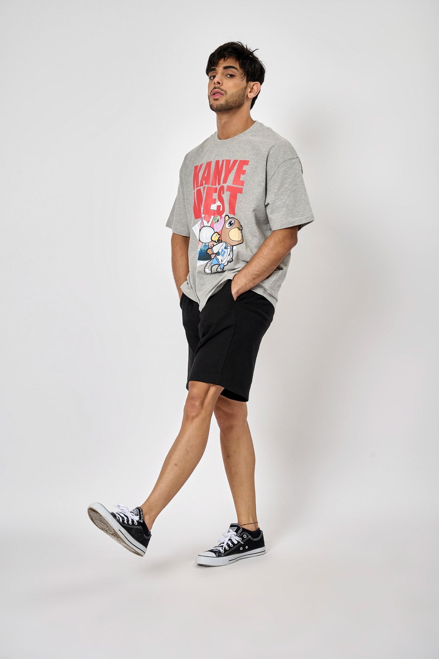 Grey Melange Best Of Ye Oversized T-shirt