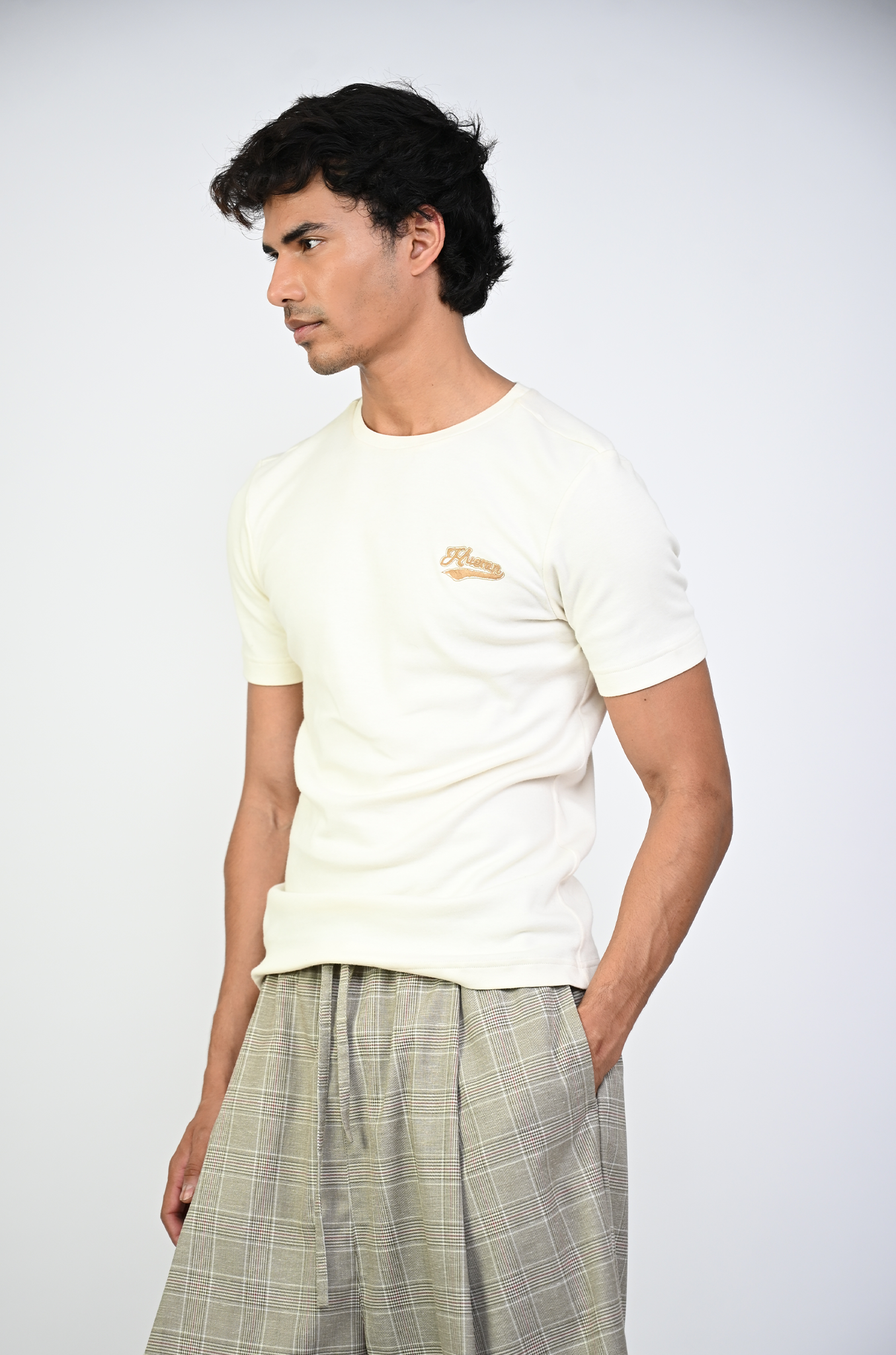 Embroidered logo cotton t-shirt (White)