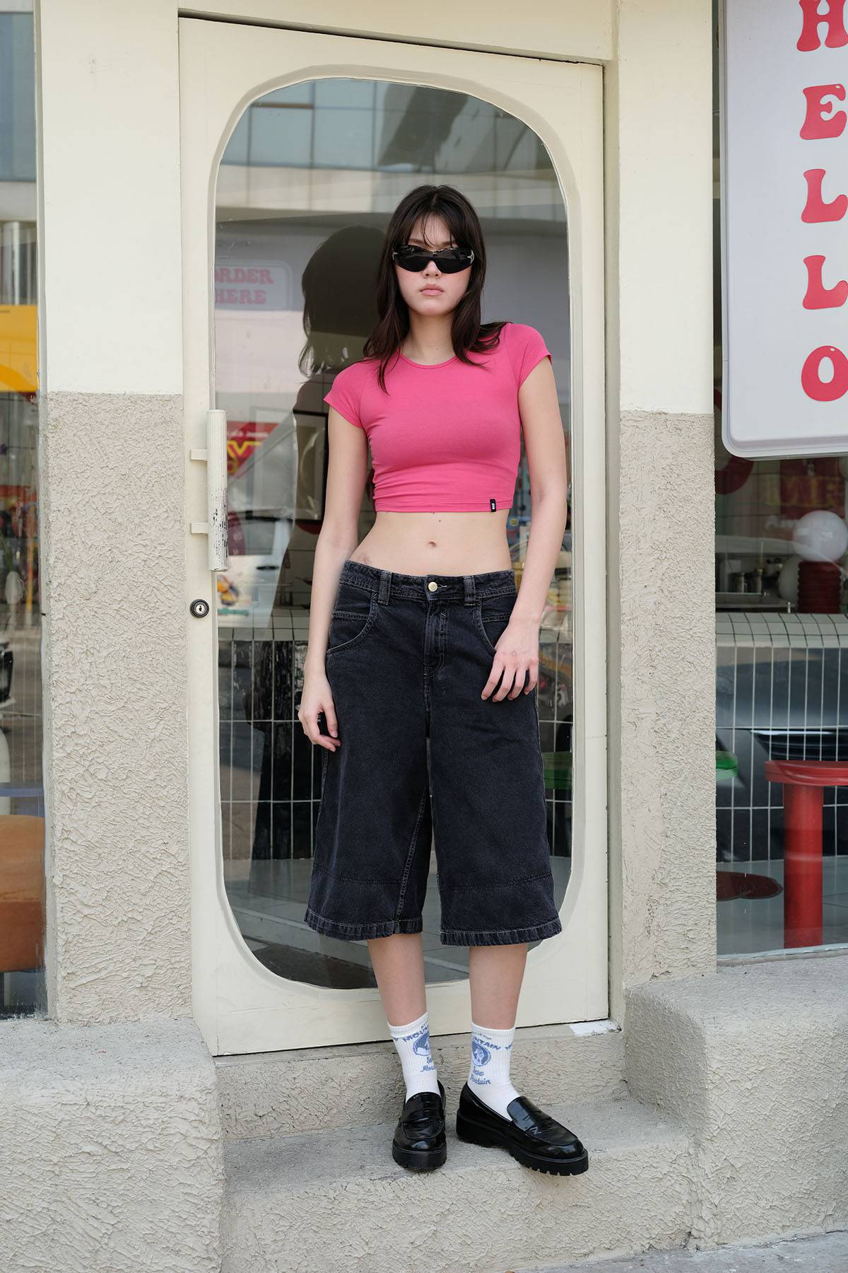 Hot Pink Jersey Crop Top