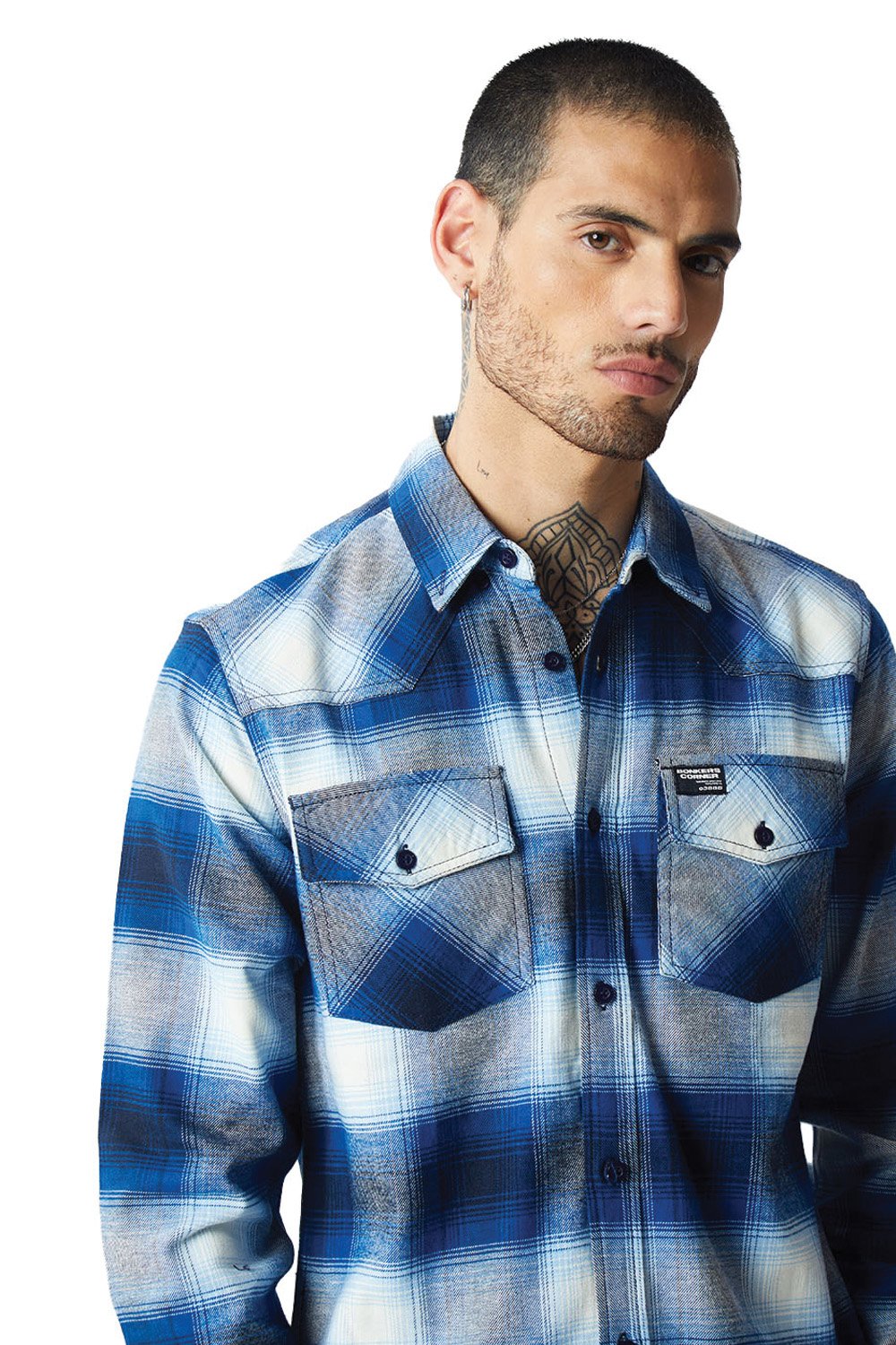 Hues of Blue Plaid Regular Fit Shirt