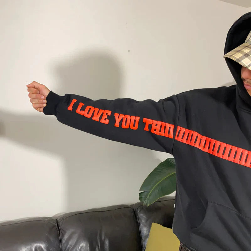 I Love Youu This Much” Cozy Oversized Hoodie – Heartfelt Comfort - Prime Fitz