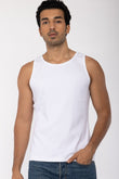 Men's White Ribbed Vest Tank