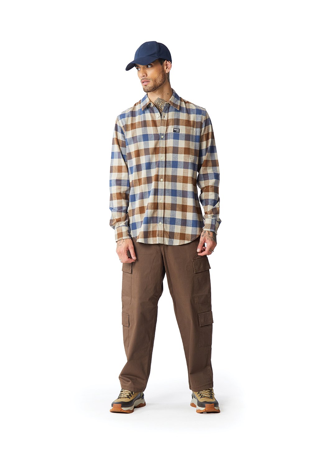 Midnight Tan Plaid Regular Fit Shirt