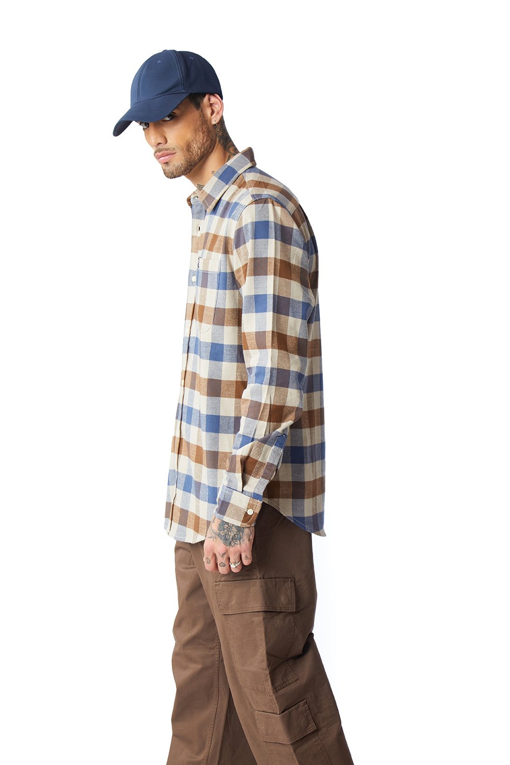 Midnight Tan Plaid Regular Fit Shirt