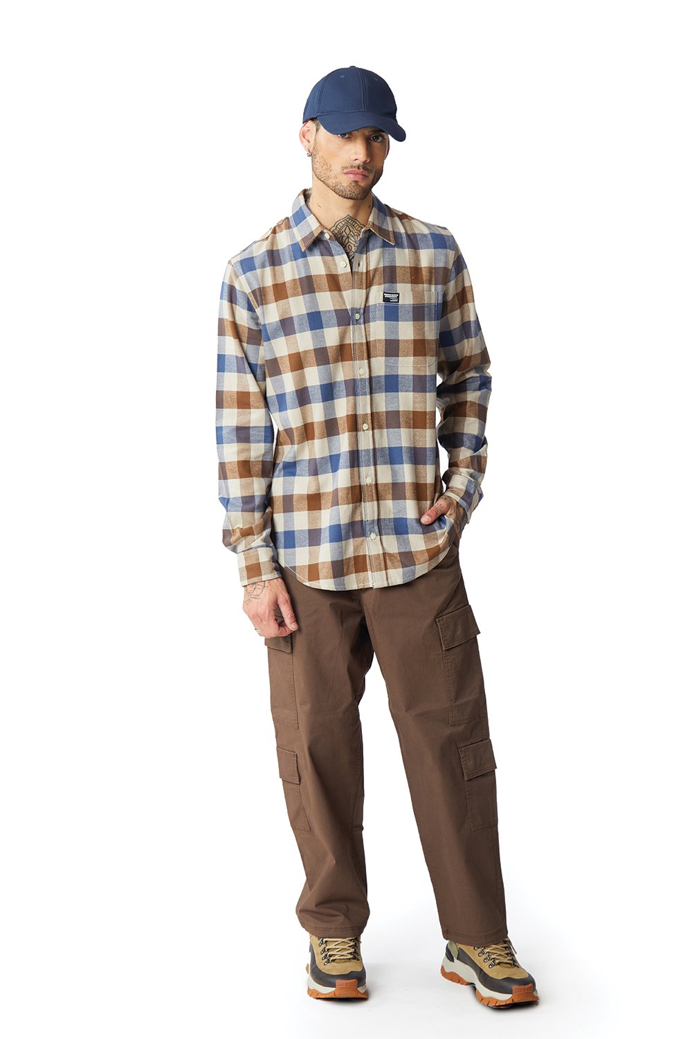 Midnight Tan Plaid Regular Fit Shirt