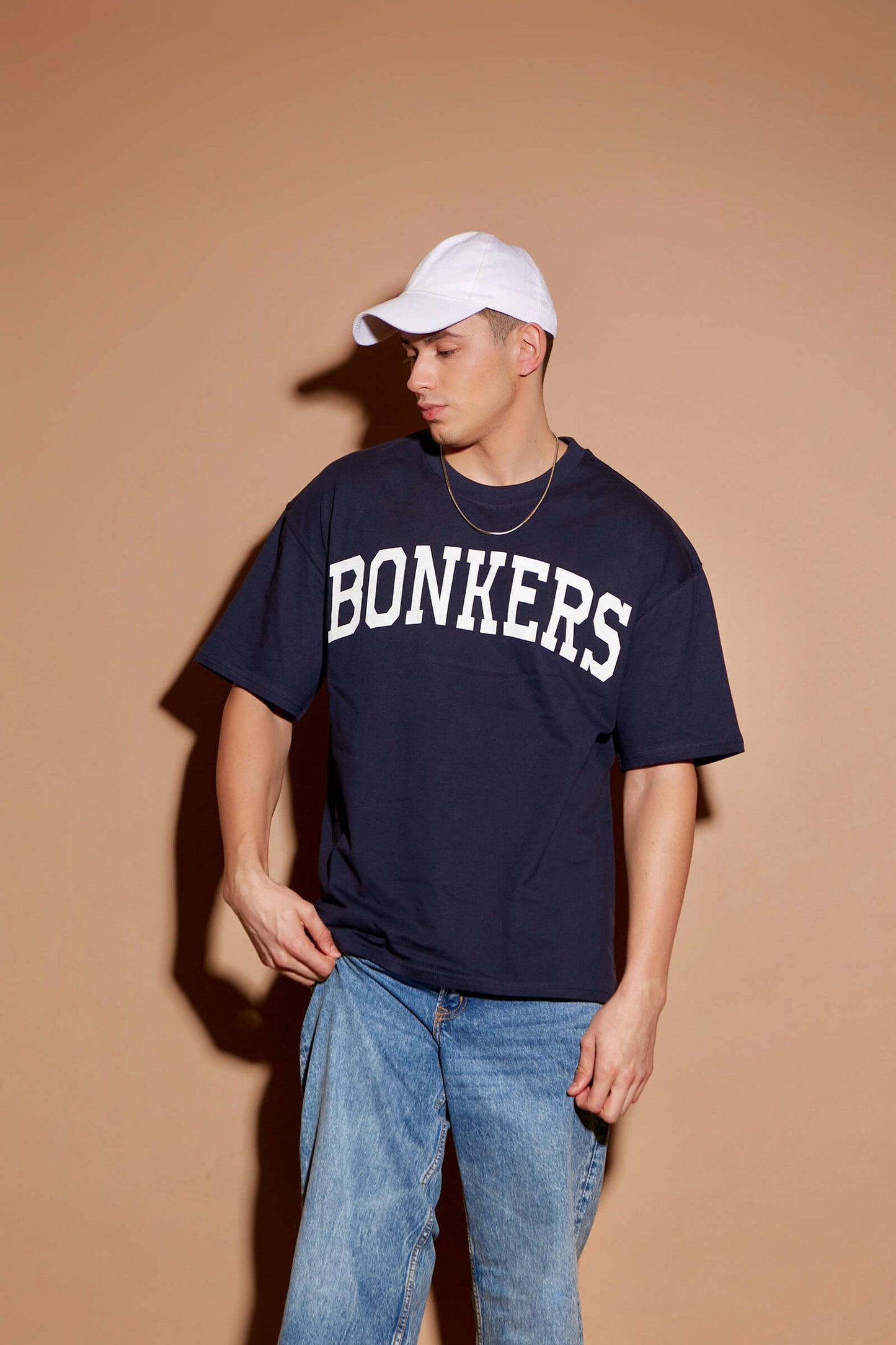 Navy Blue Signature Oversized  T-shirt