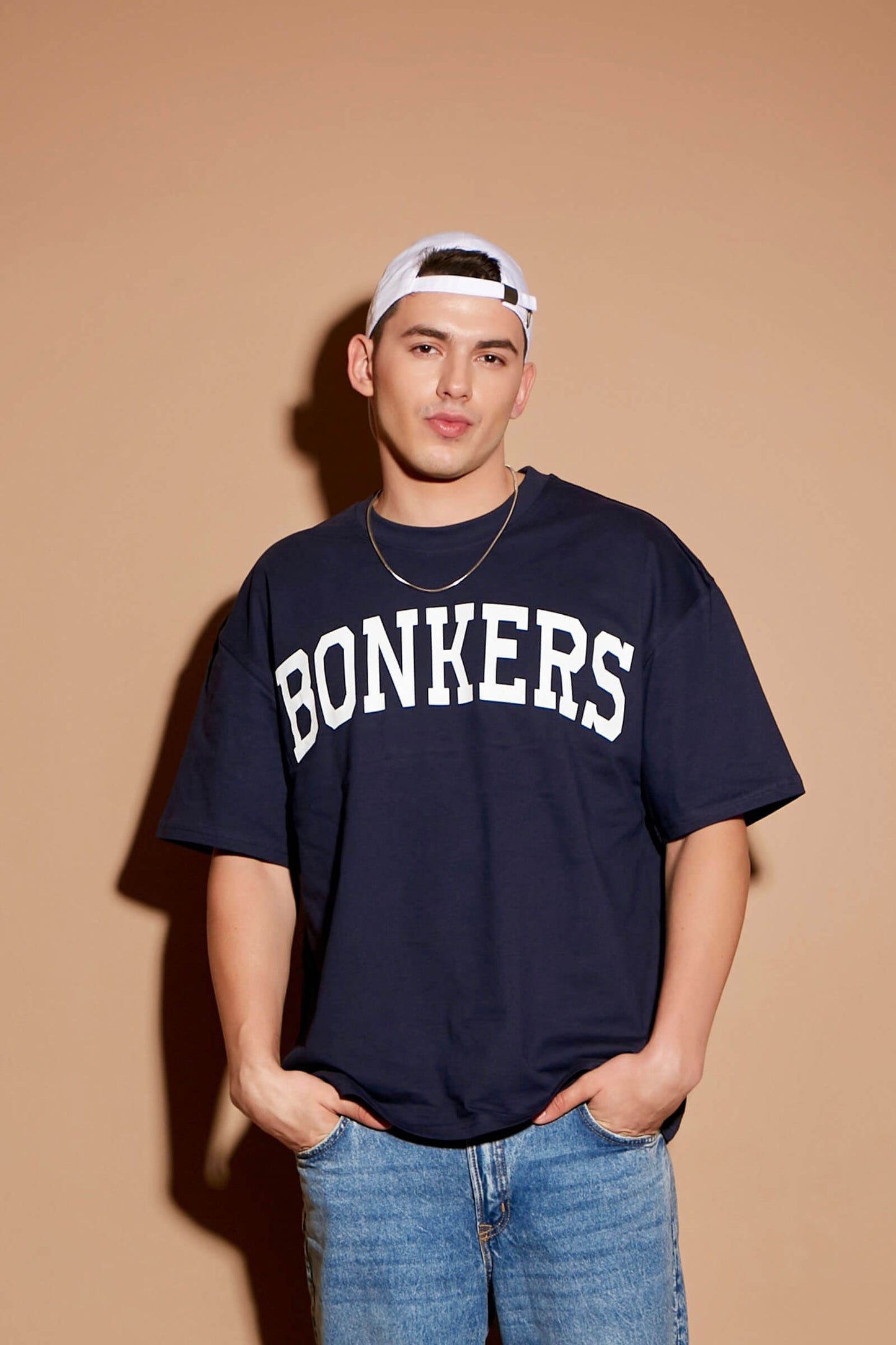Navy Blue Signature Oversized  T-shirt
