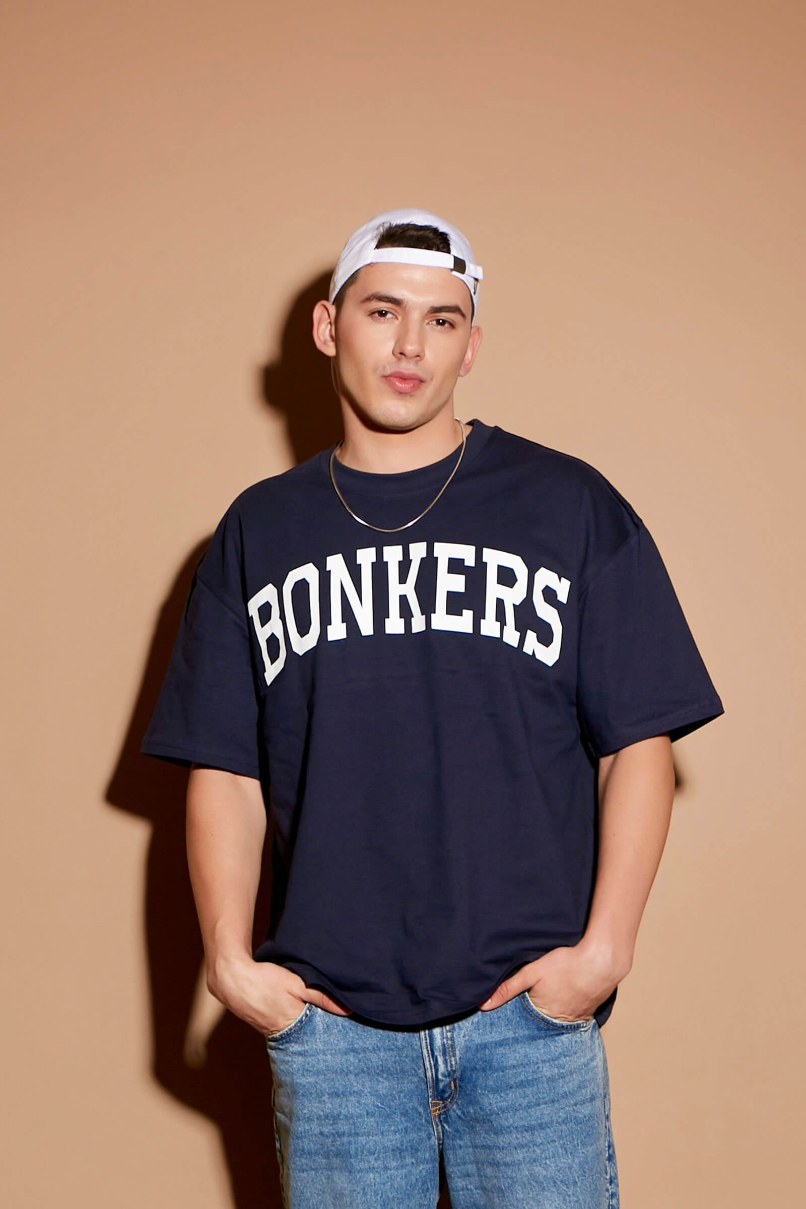 Navy Blue Signature Oversized  T-shirt