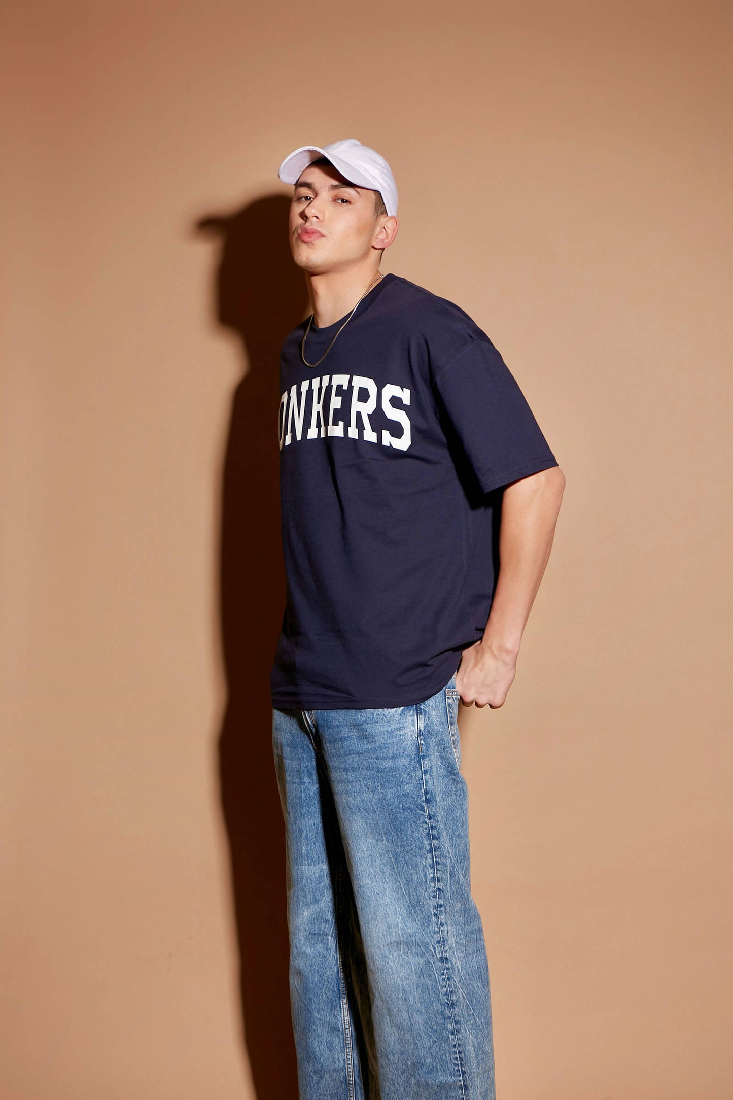 Navy Blue Signature Oversized  T-shirt