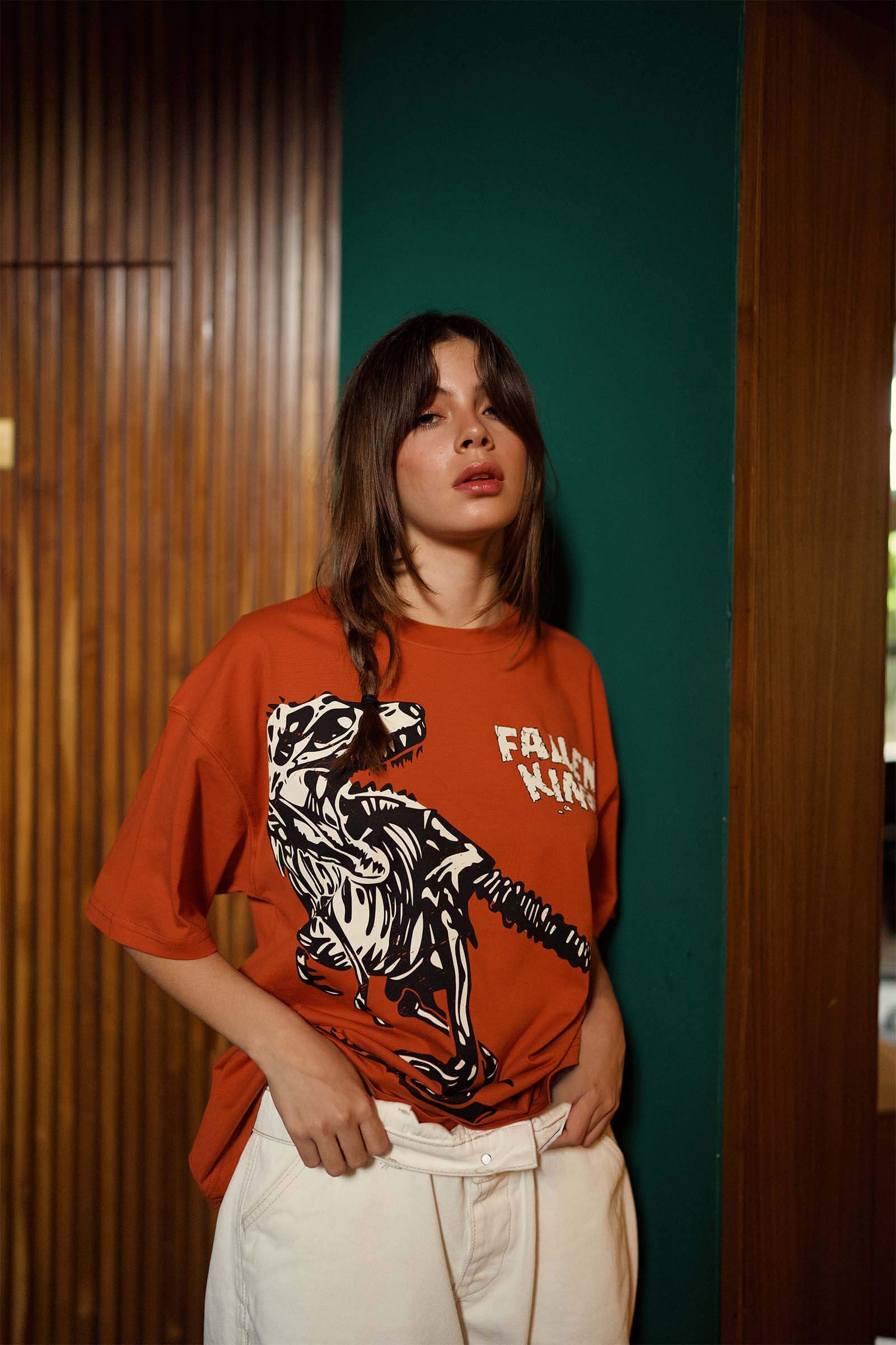 Orange Fallen Kings Oversized T-shirt