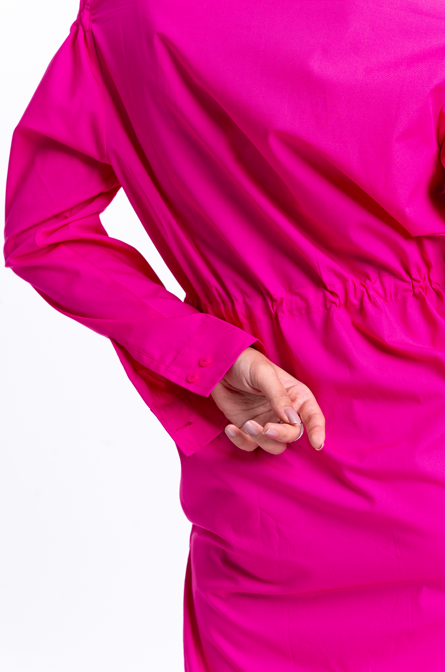 Drawstring Dress (Hot Pink)