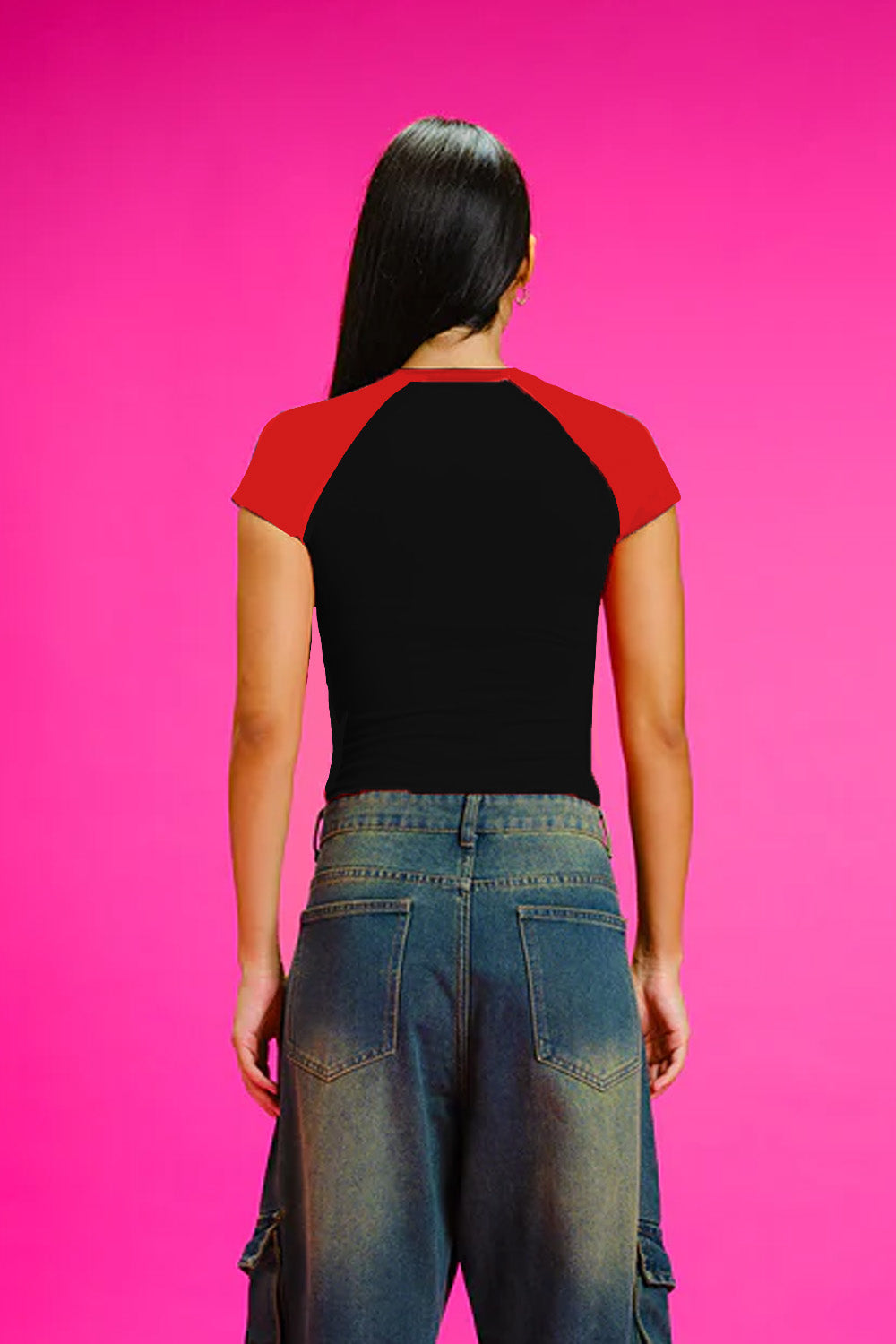 Lil Pooh Raglan Sleeves Baby Tee