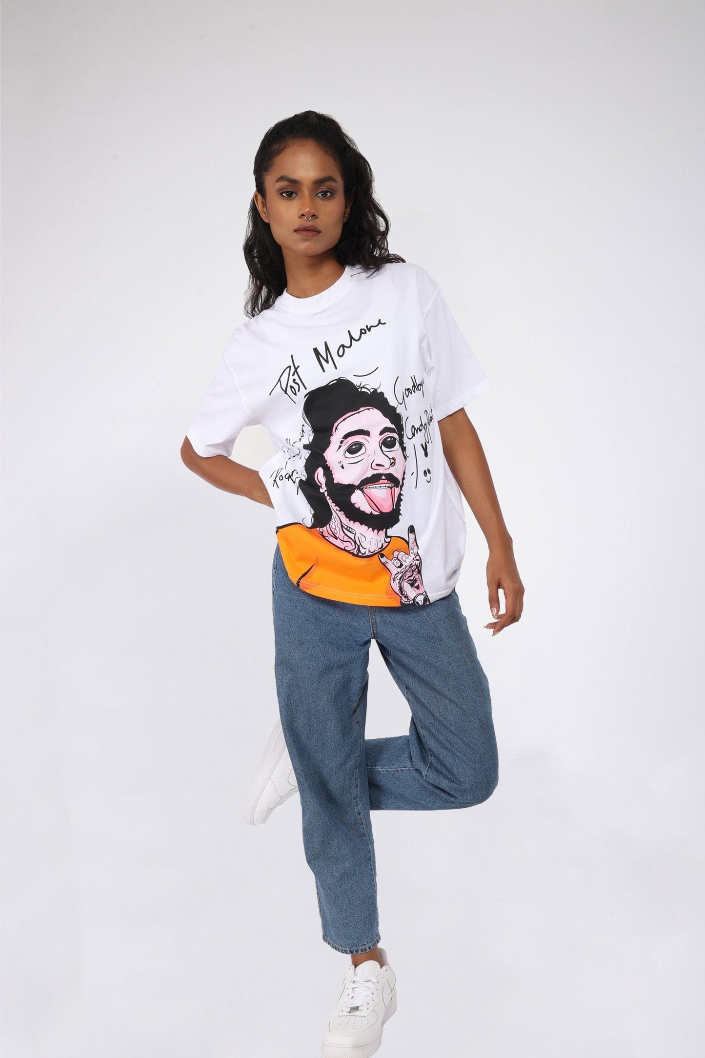 Post Malone Illustration Oversized T-shirt