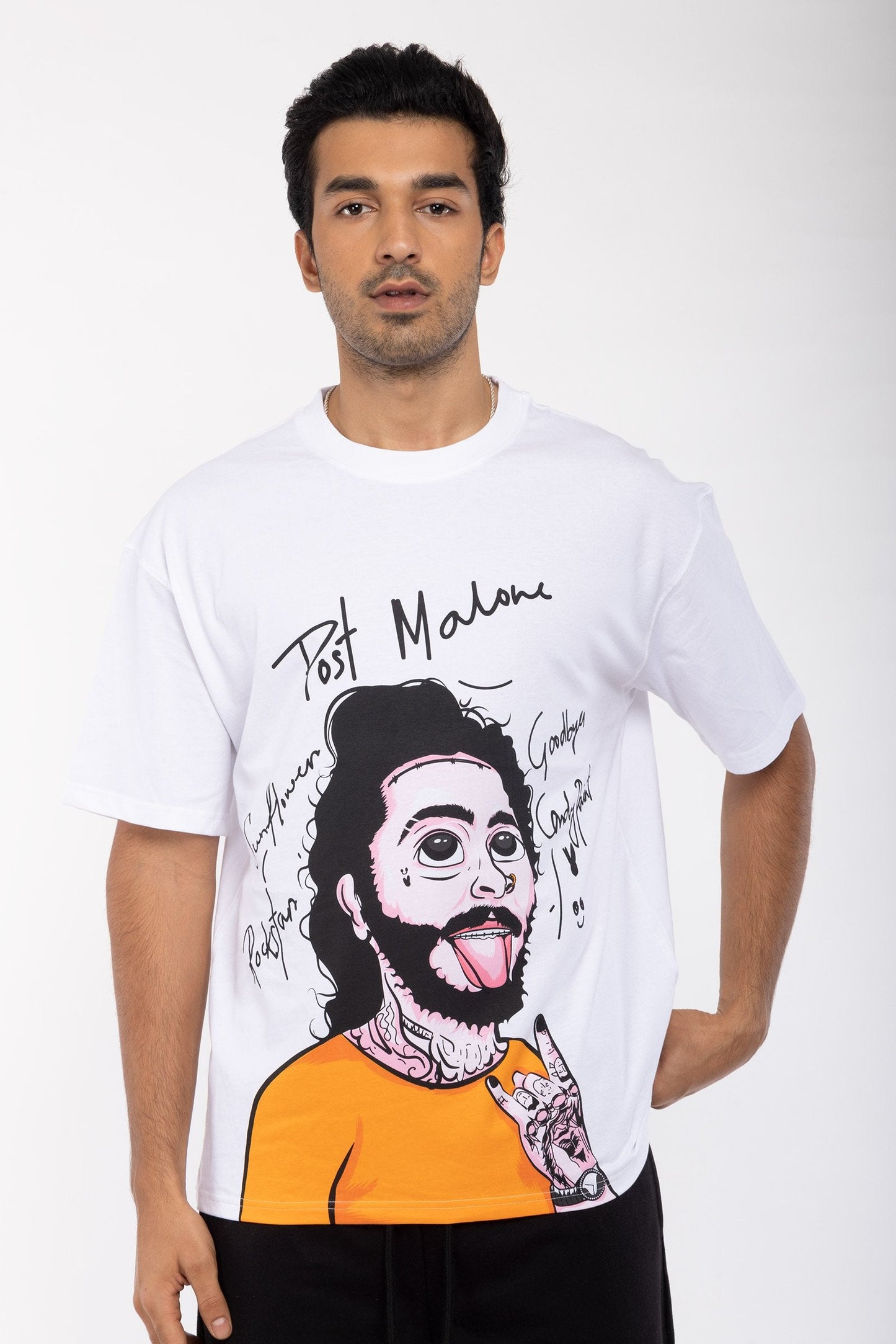 Post Malone Illustration Oversized T-shirt
