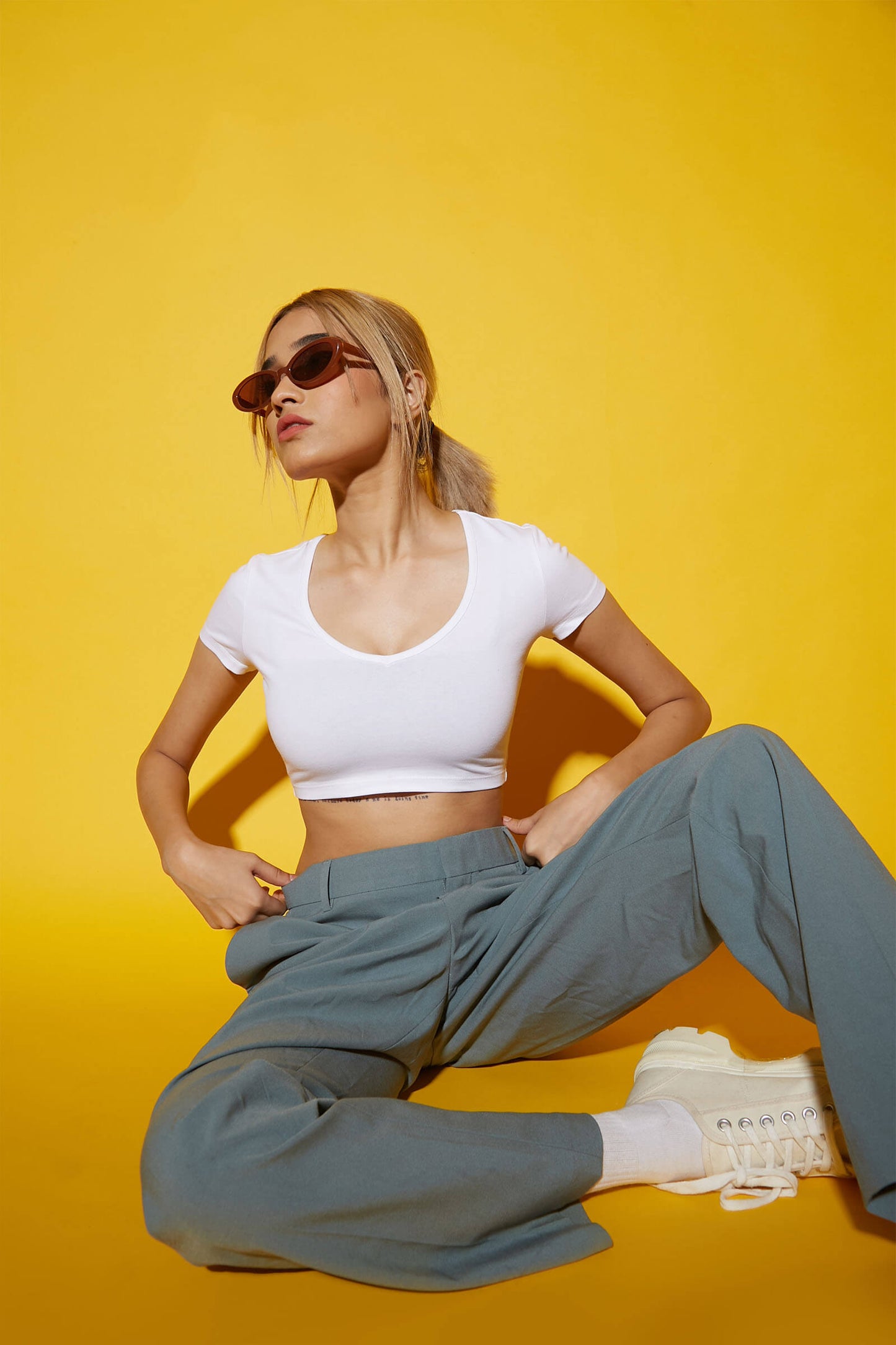 Powder White Baby Tee