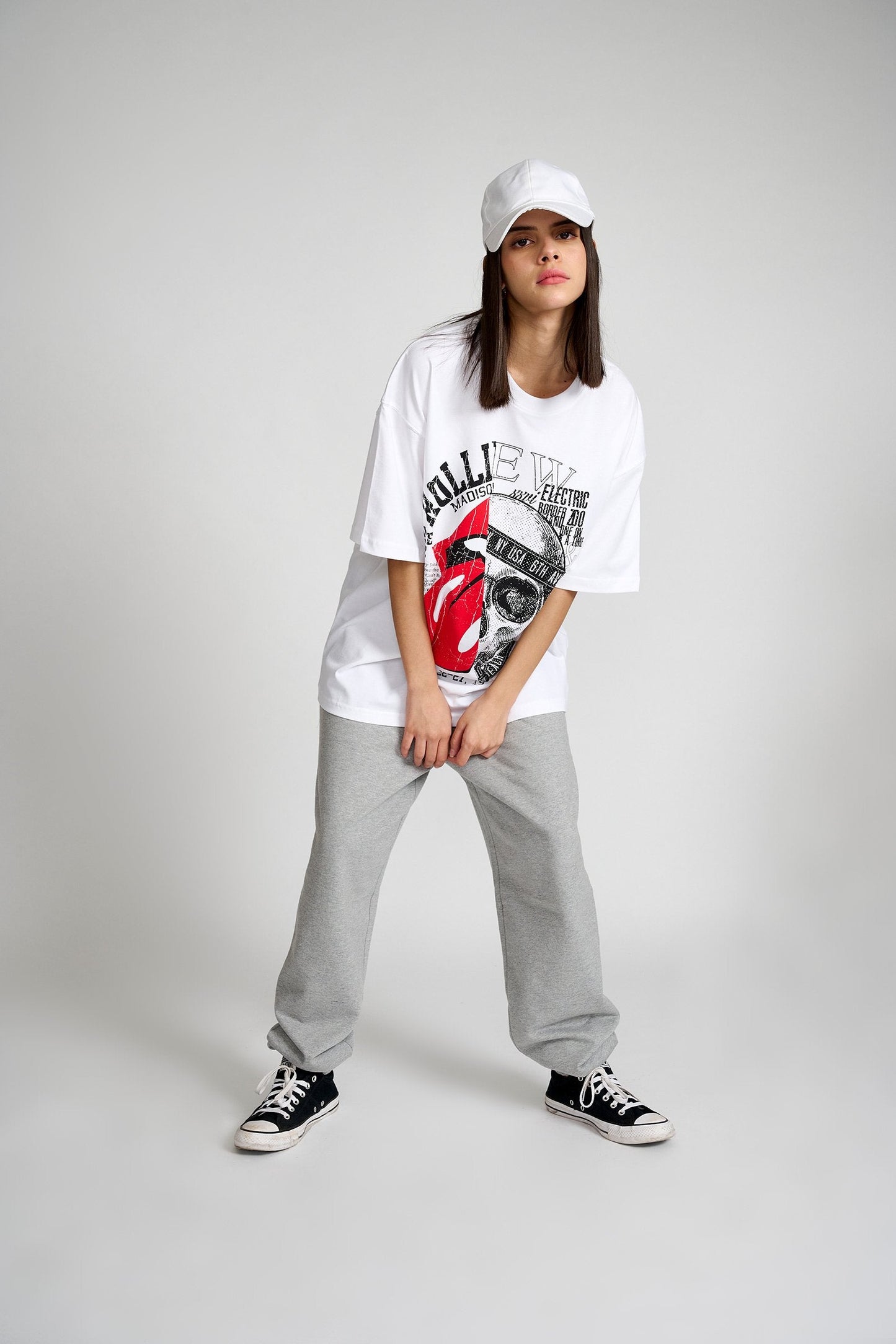 Punk White Oversized T-shirt
